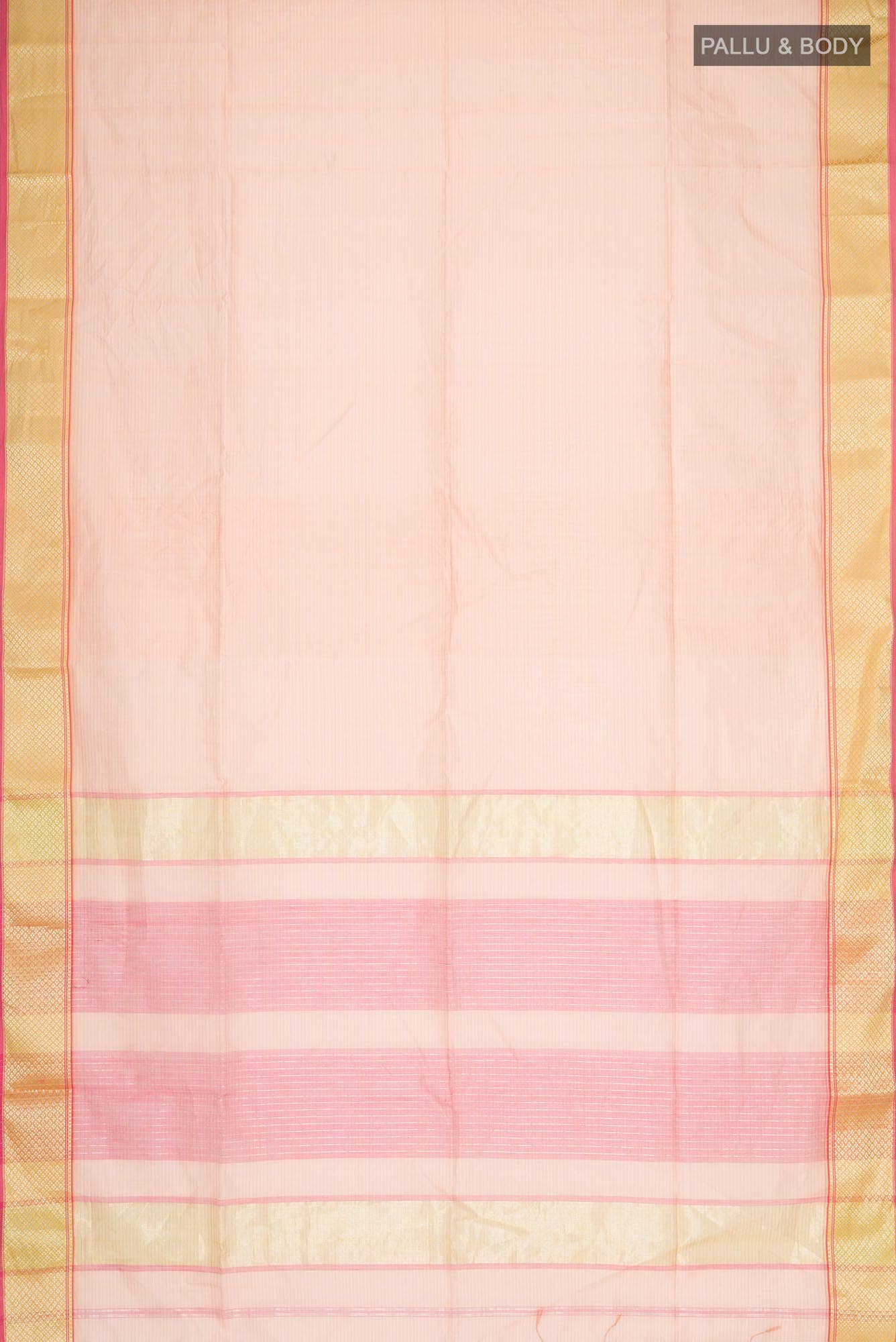 Peach Maheshwari Silk Cotton Saree