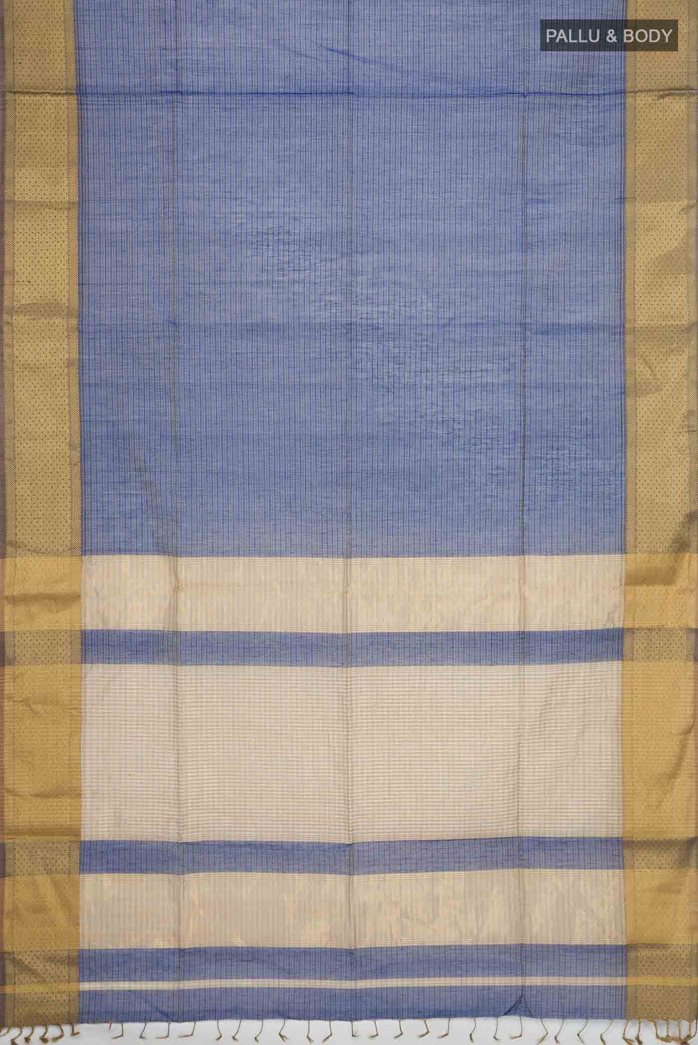 Blue Maheshwari Silk Cotton Saree