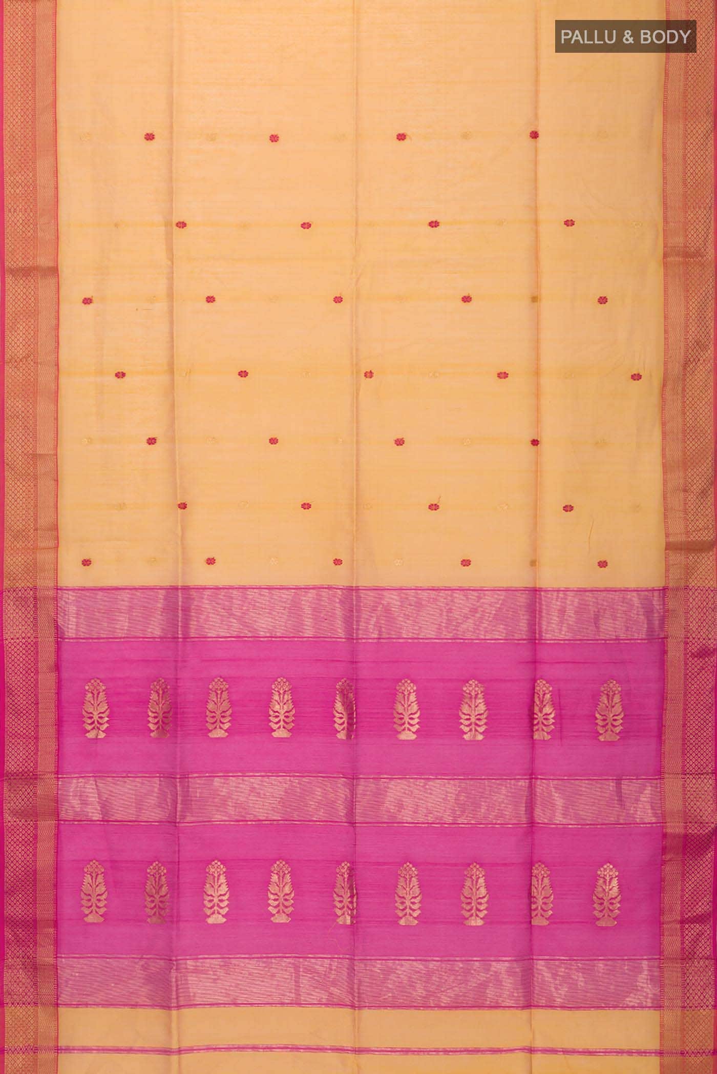 Mustard Maheshwari Silk Saree