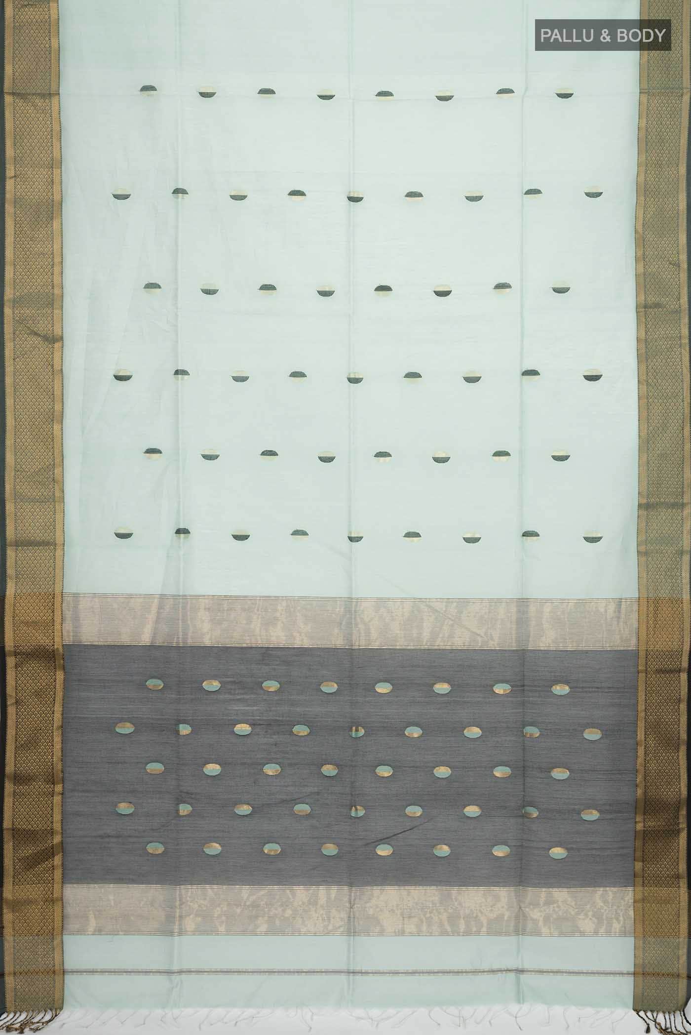Light Blue Maheshwari Silk Cotton Saree