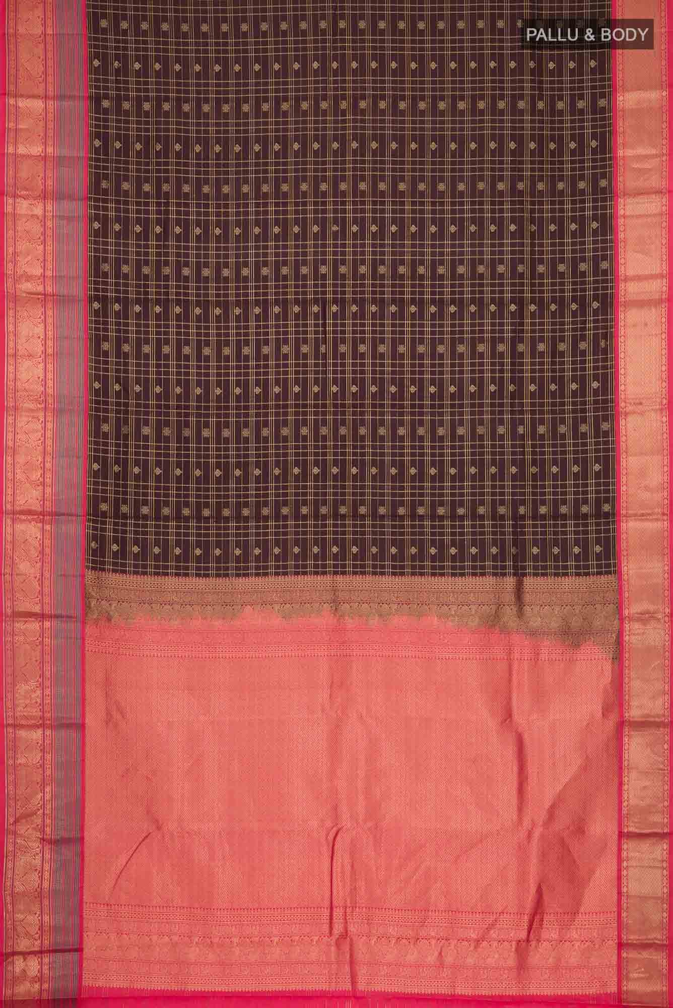Brown Kanchipuram Silk Saree