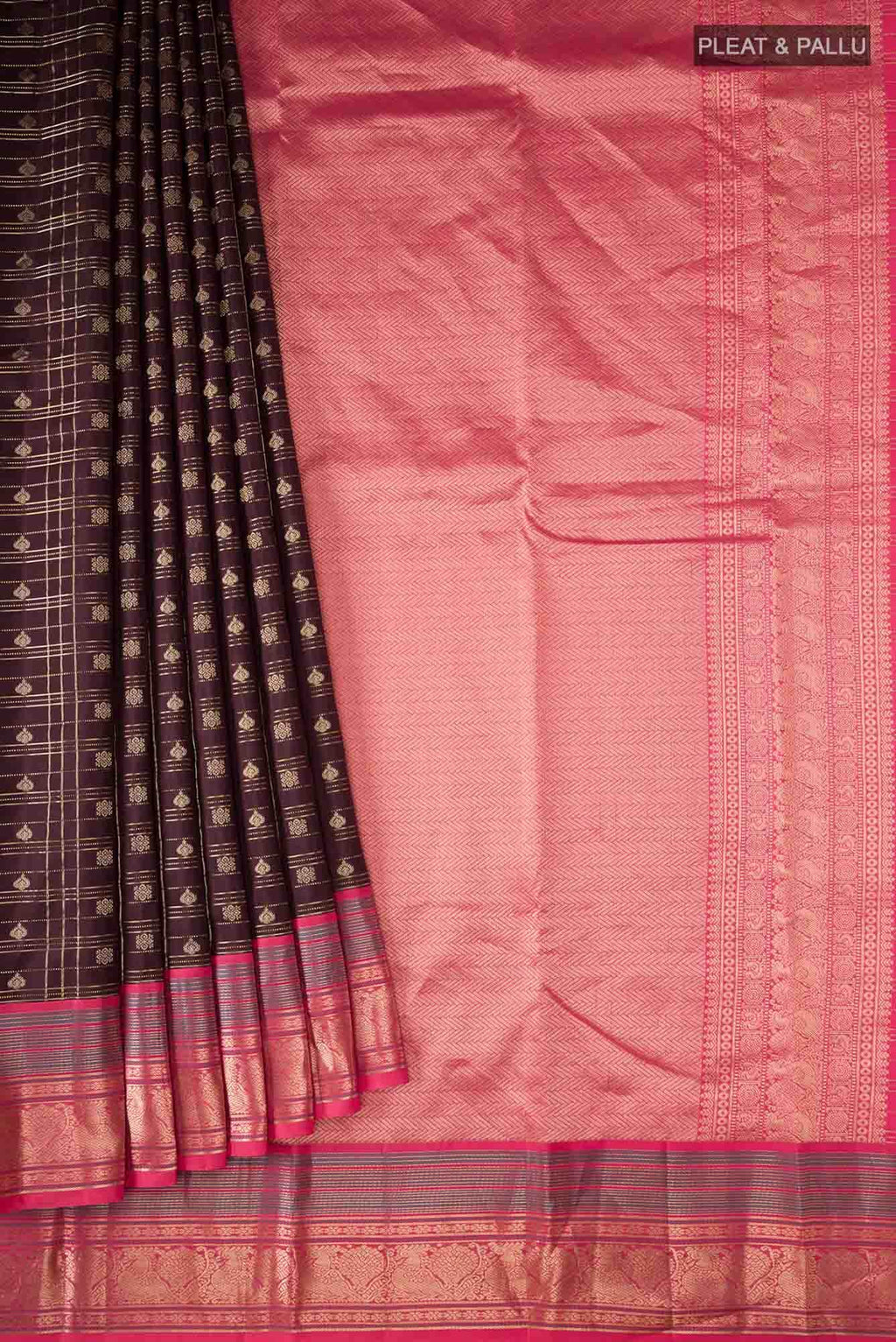 Brown Kanchipuram Silk Saree
