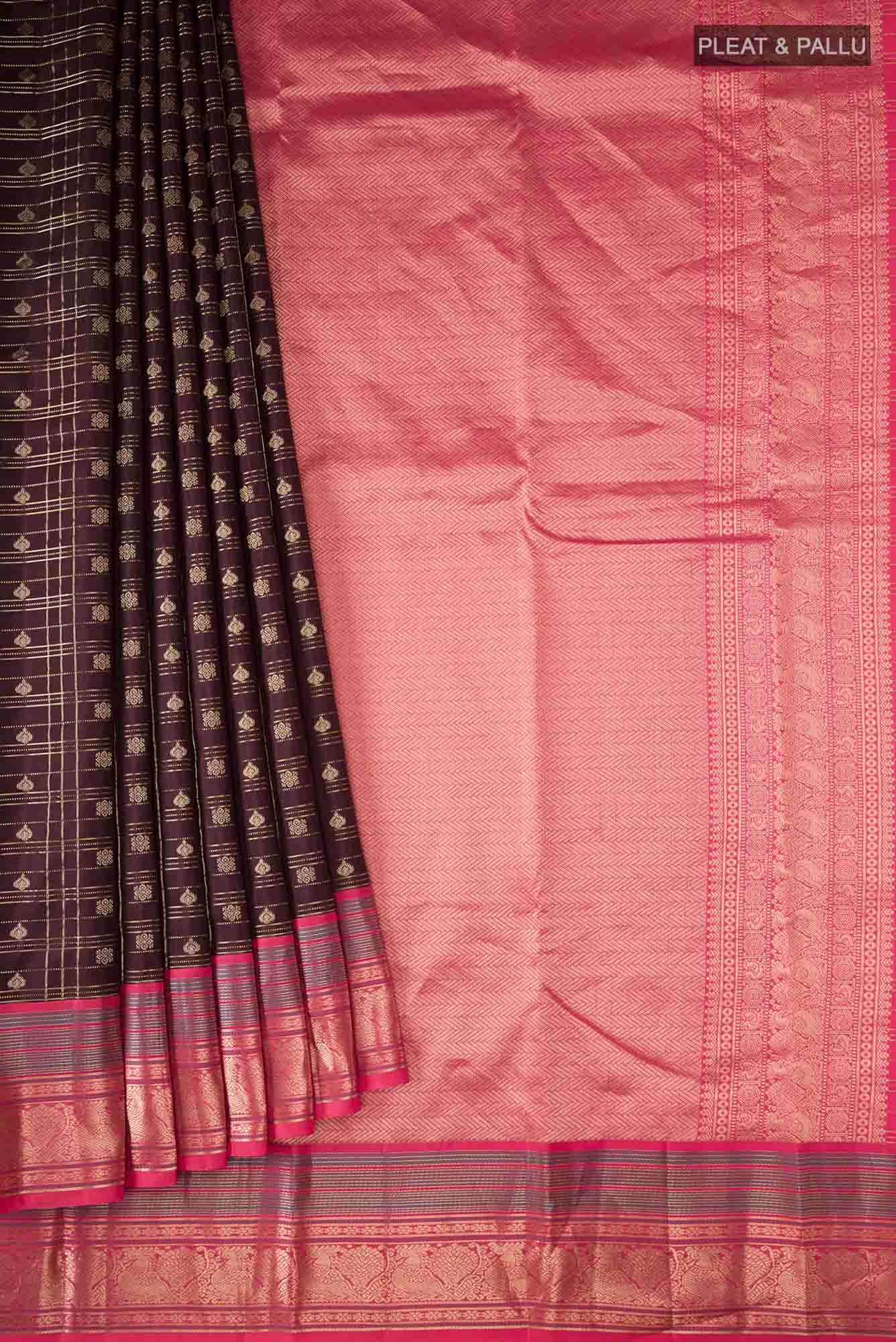Brown Kanchipuram Silk Saree