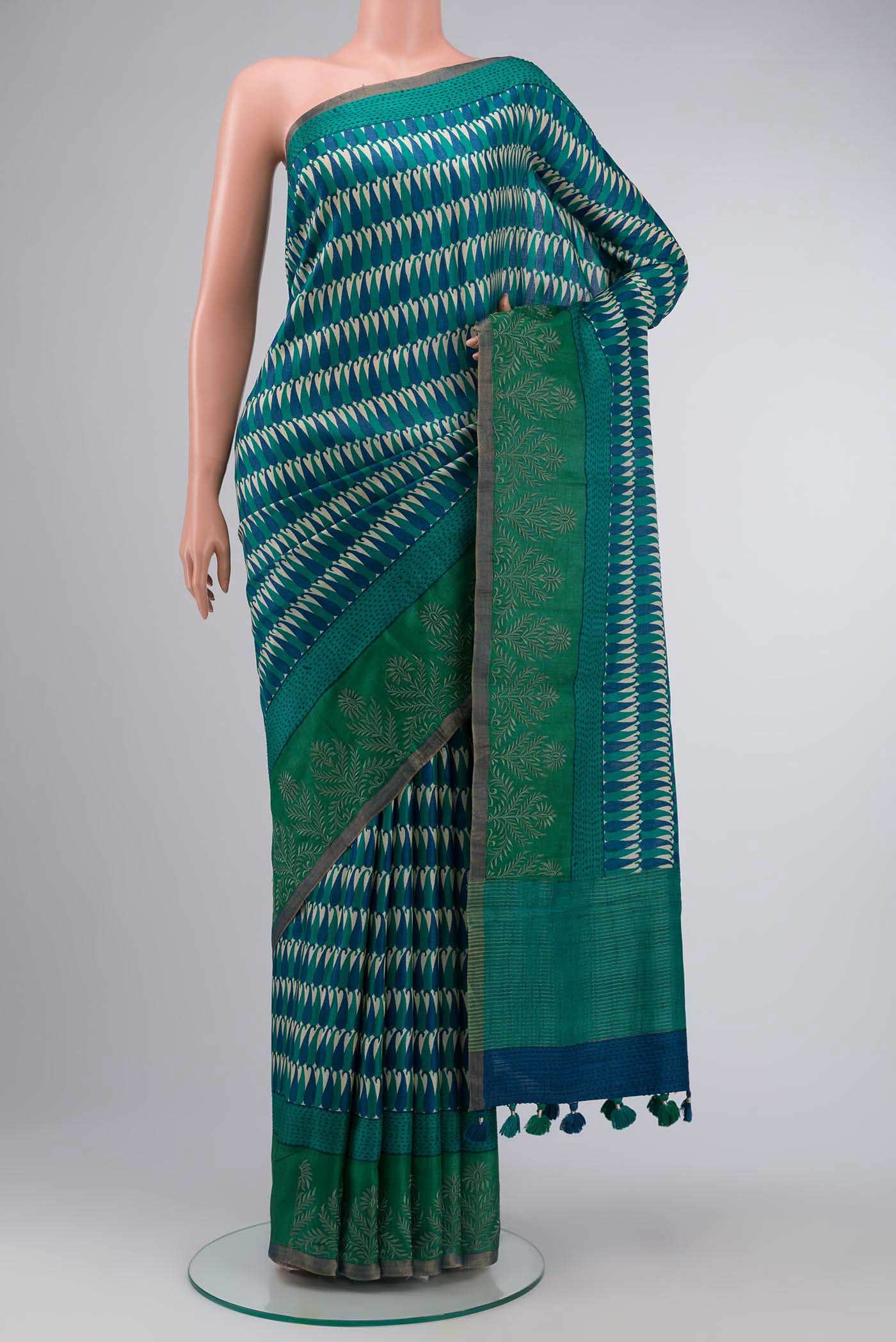 Multi Tussar Silk Saree