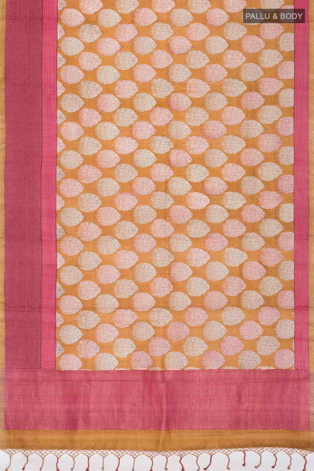 Mustard Bhagalpuri Tussar Silk Saree