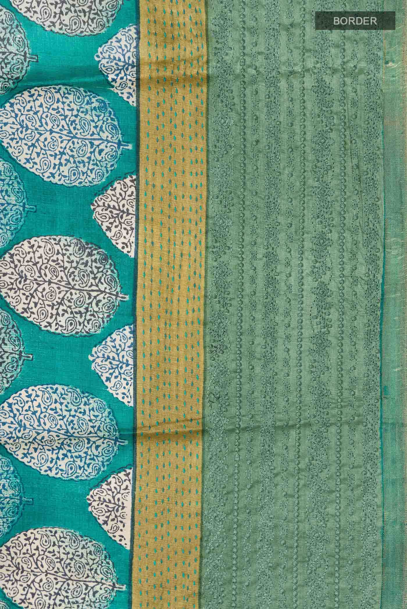 Green Tussar Silk Saree