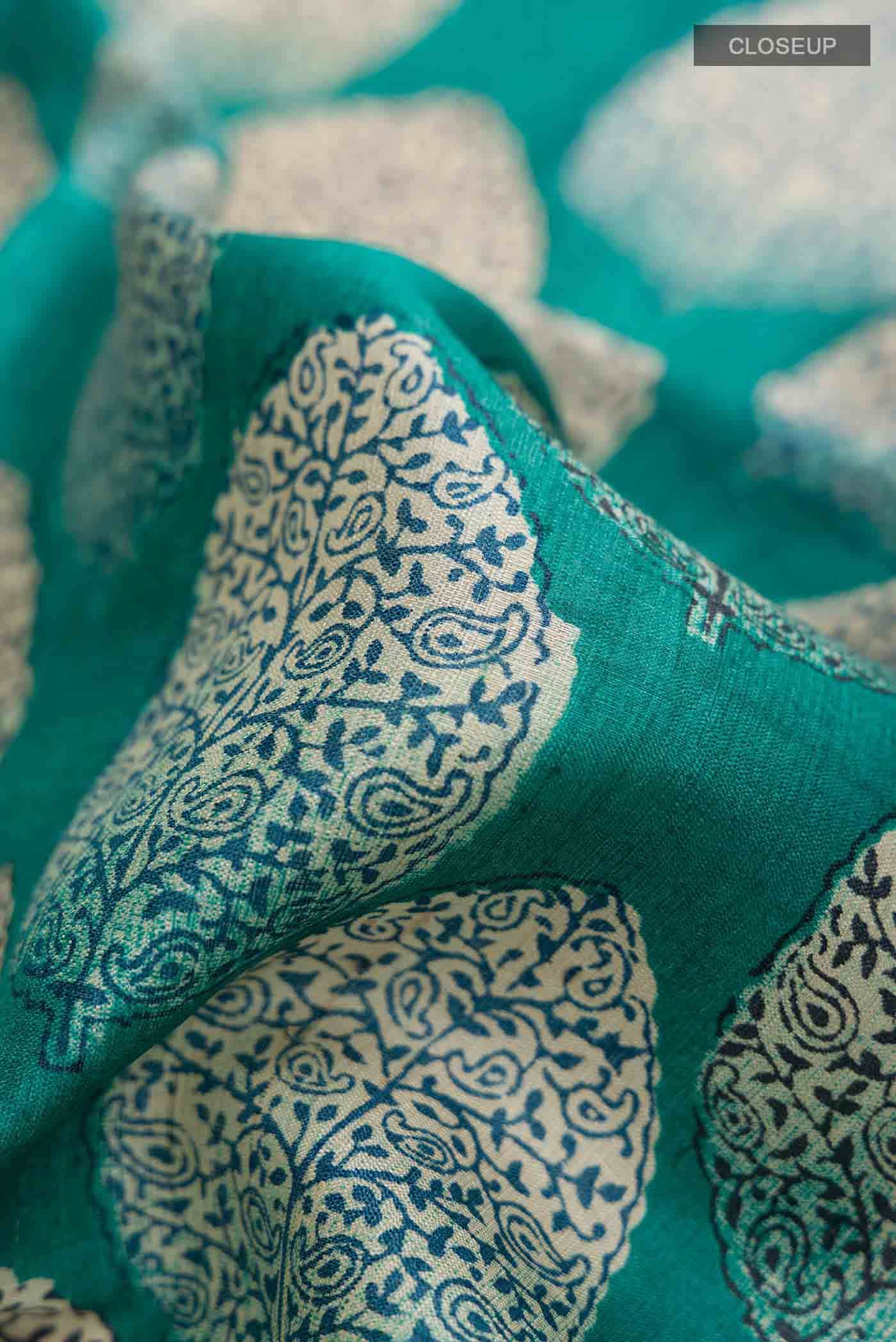 Green Tussar Silk Saree