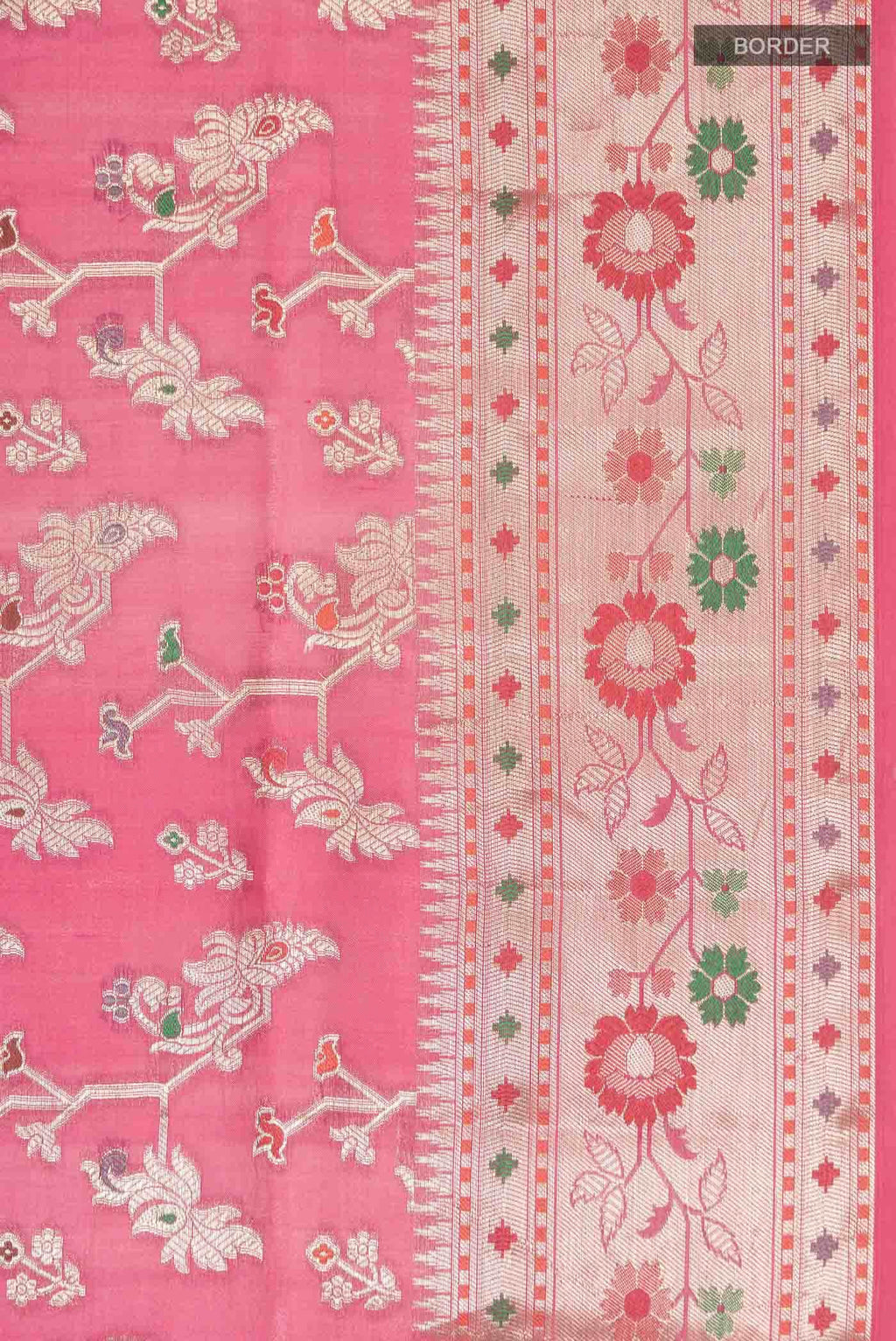 Pink Banarasi Raw Silk Saree