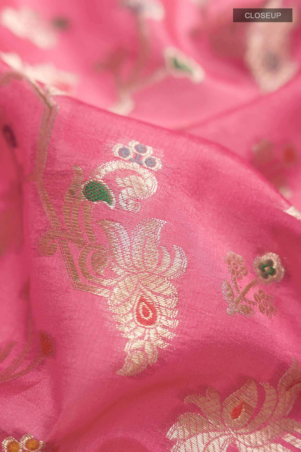 Pink Banarasi Raw Silk Saree
