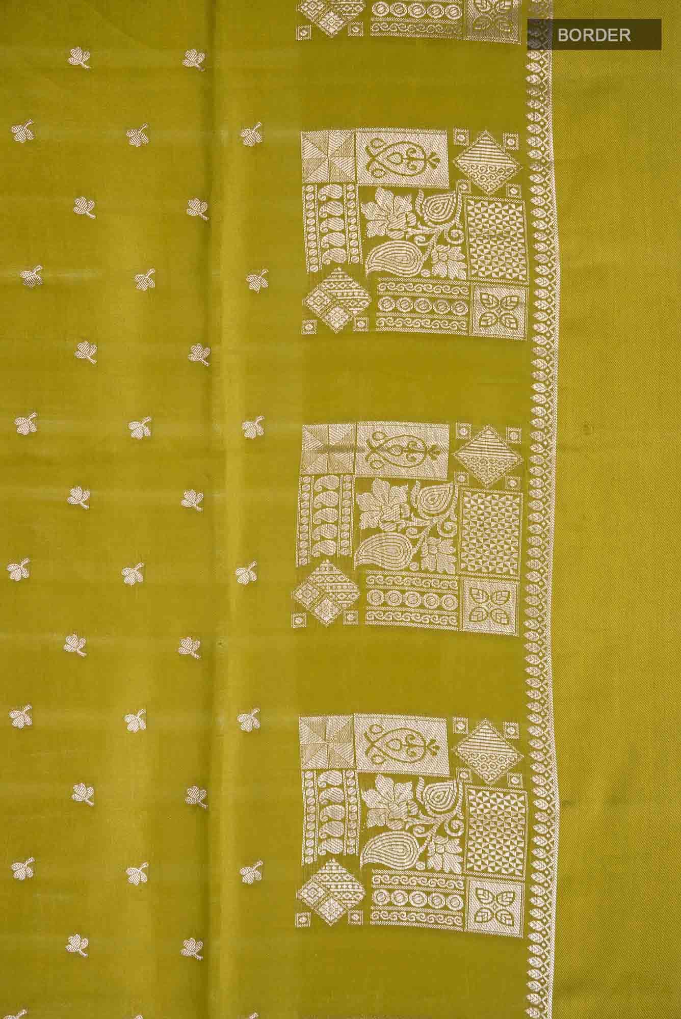 Green Banarasi Raw Silk Saree