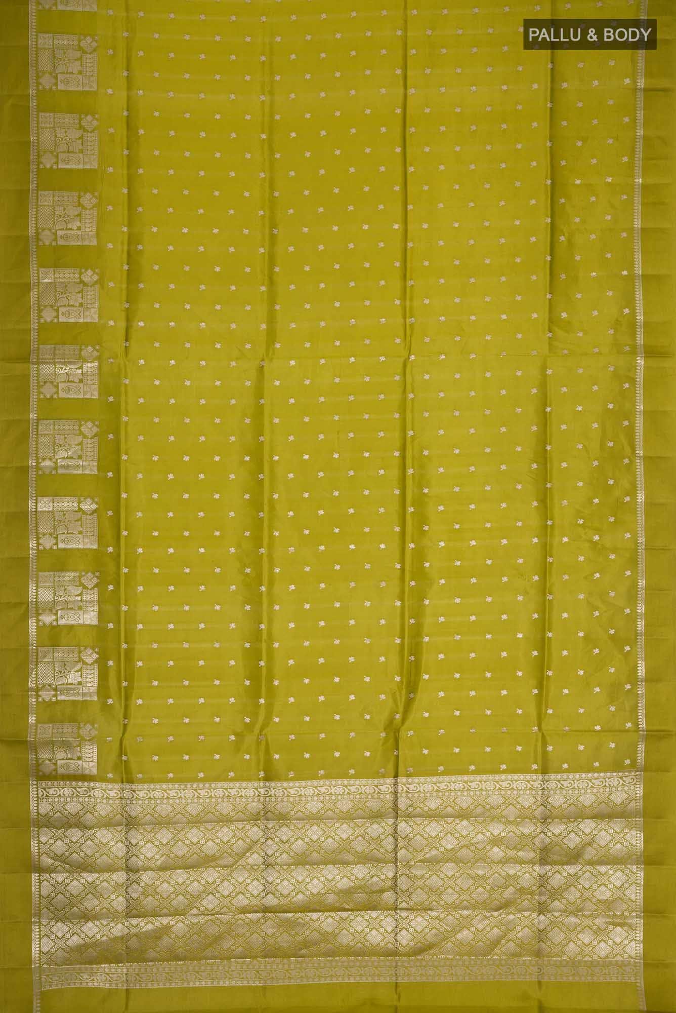 Green Banarasi Raw Silk Saree
