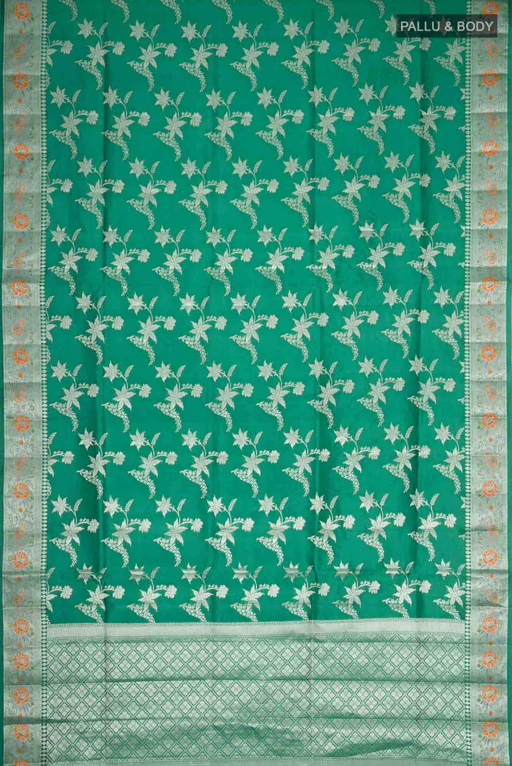 Green Banarasi Raw Silk Saree