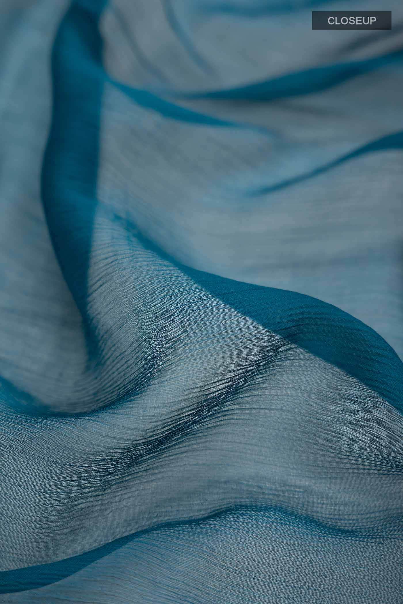 Blue Mysore Chiffon Saree