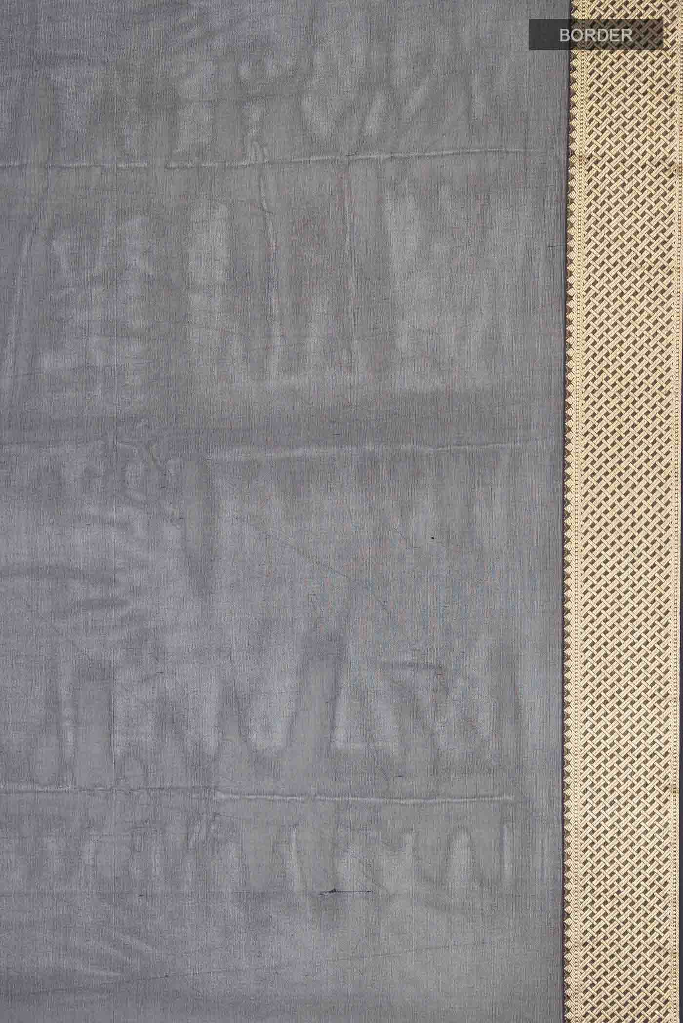 Navy Blue Mysore Chiffon Saree