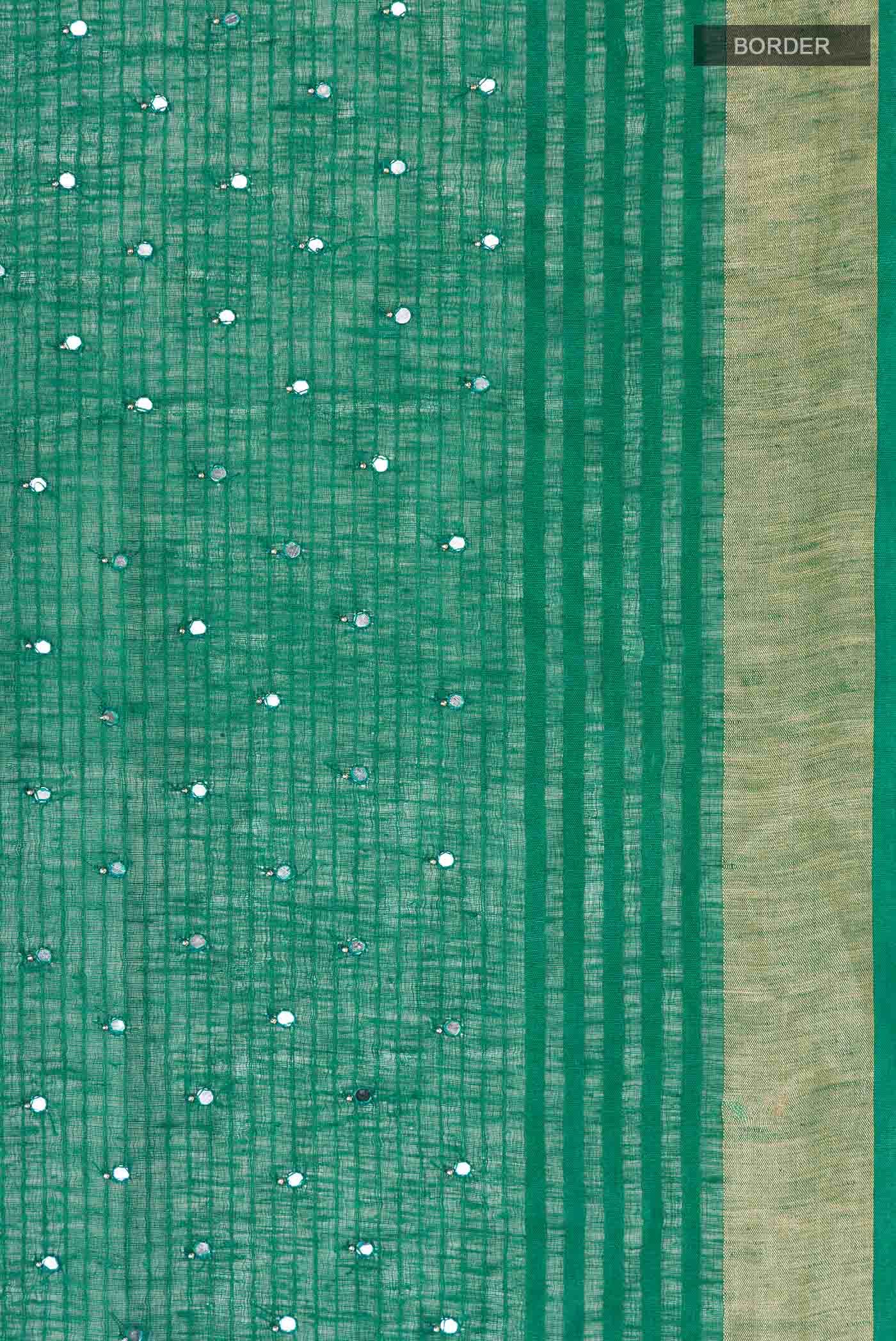 Green Linen Saree