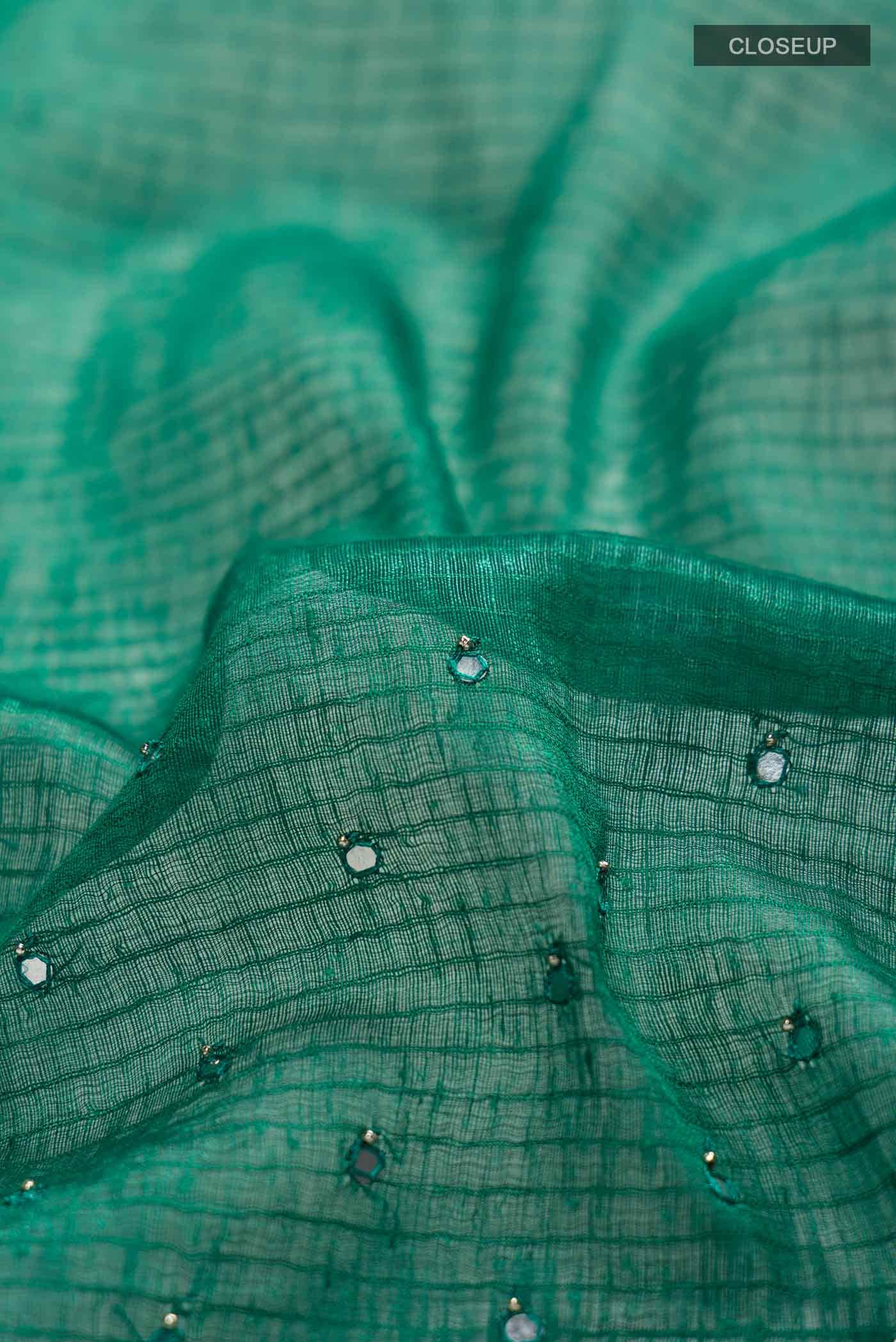 Green Linen Saree