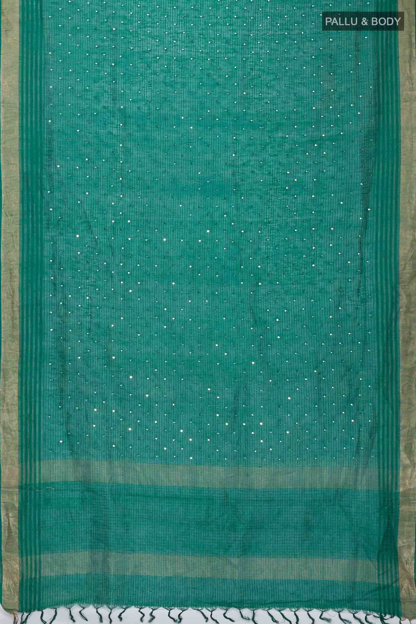 Green Linen Saree
