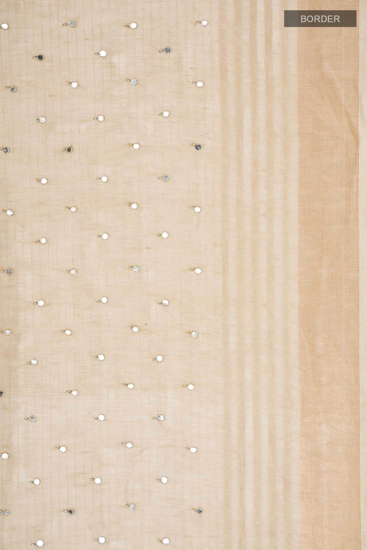Beige Linen Saree
