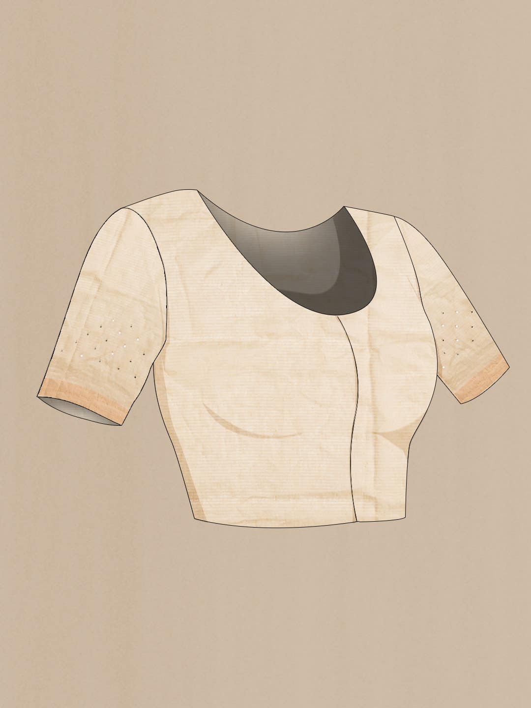 Beige Linen Saree