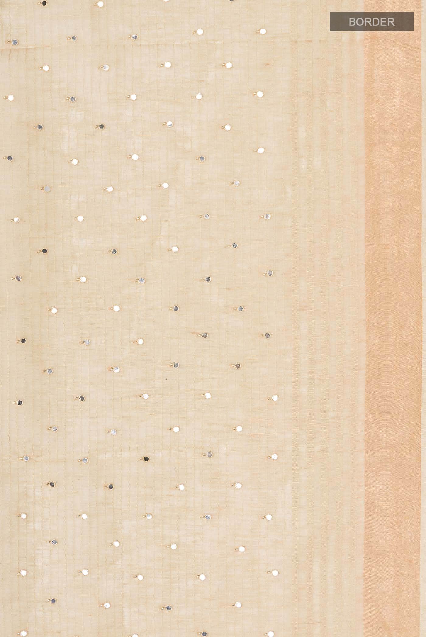 Beige Linen Saree