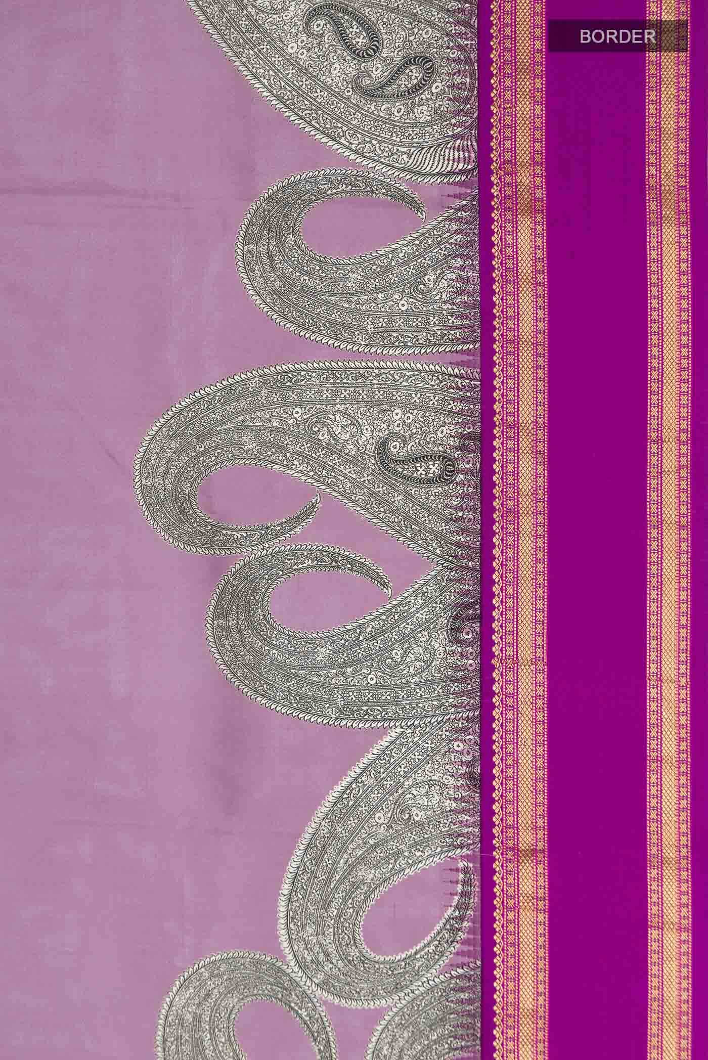 Mauve Printed Silk Saree