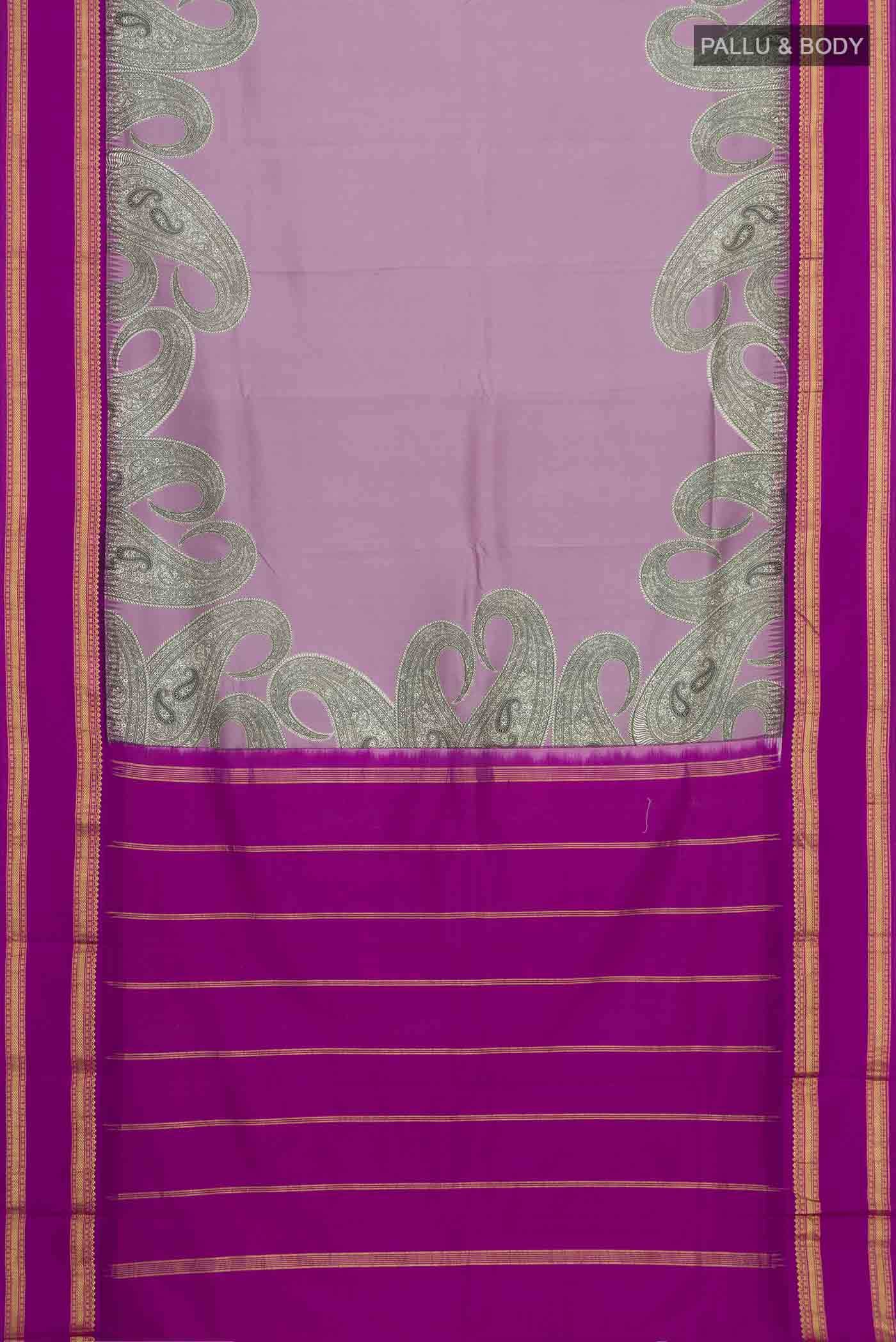 Mauve Printed Silk Saree