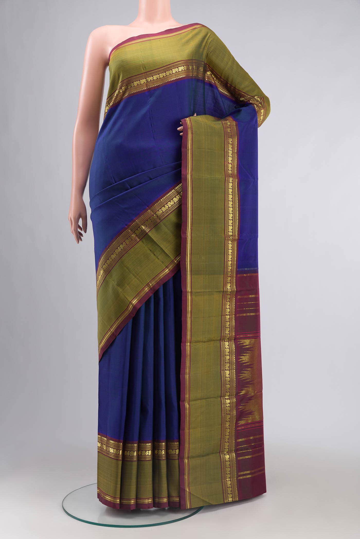 Blue Kanchipuram Silk Saree