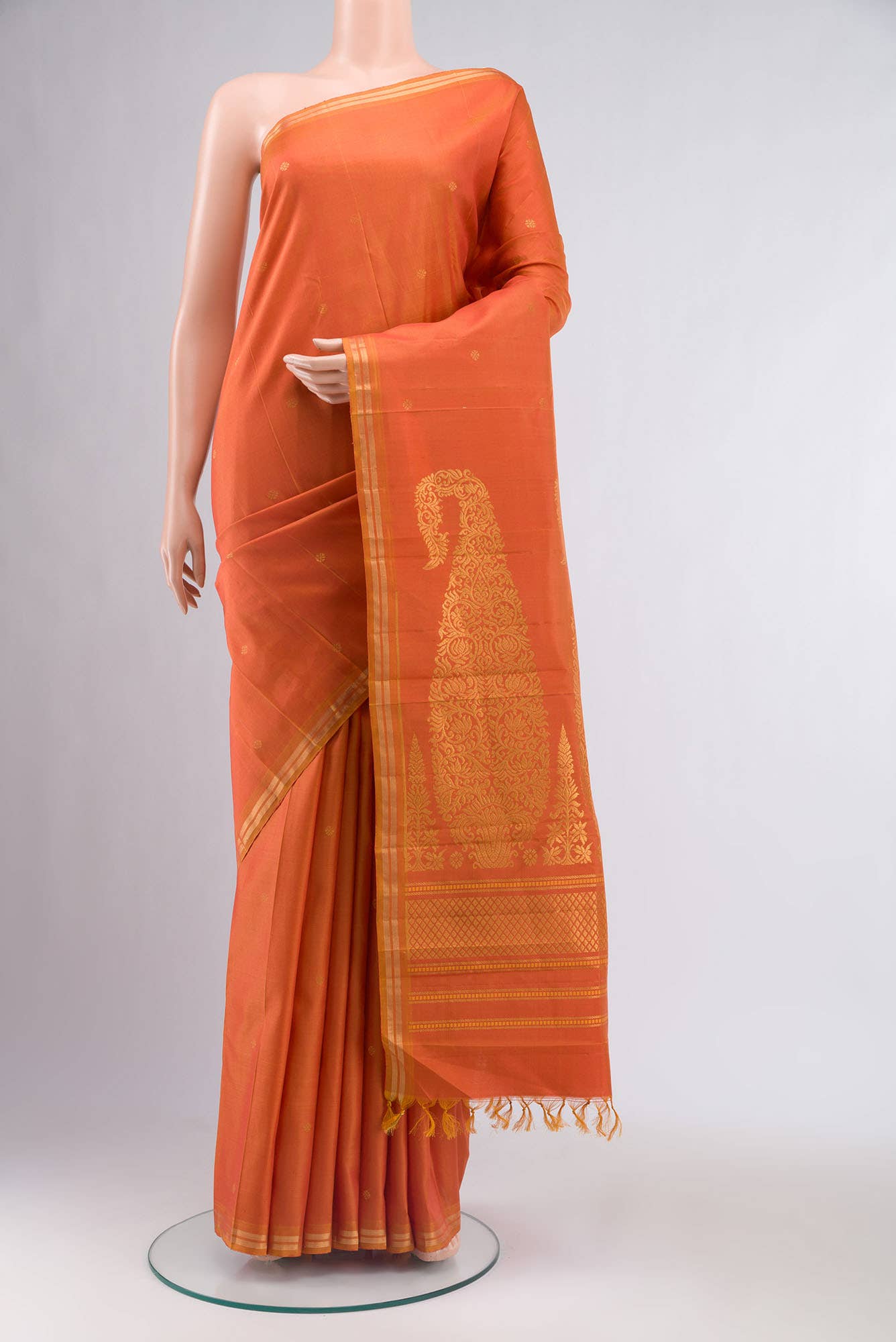 Orange Kanchipuram Silk Saree
