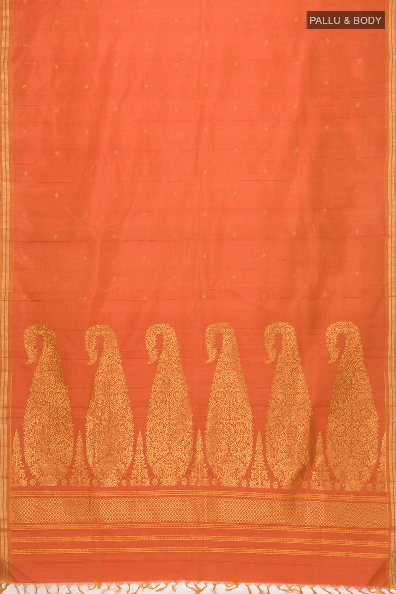 Orange Kanchipuram Silk Saree