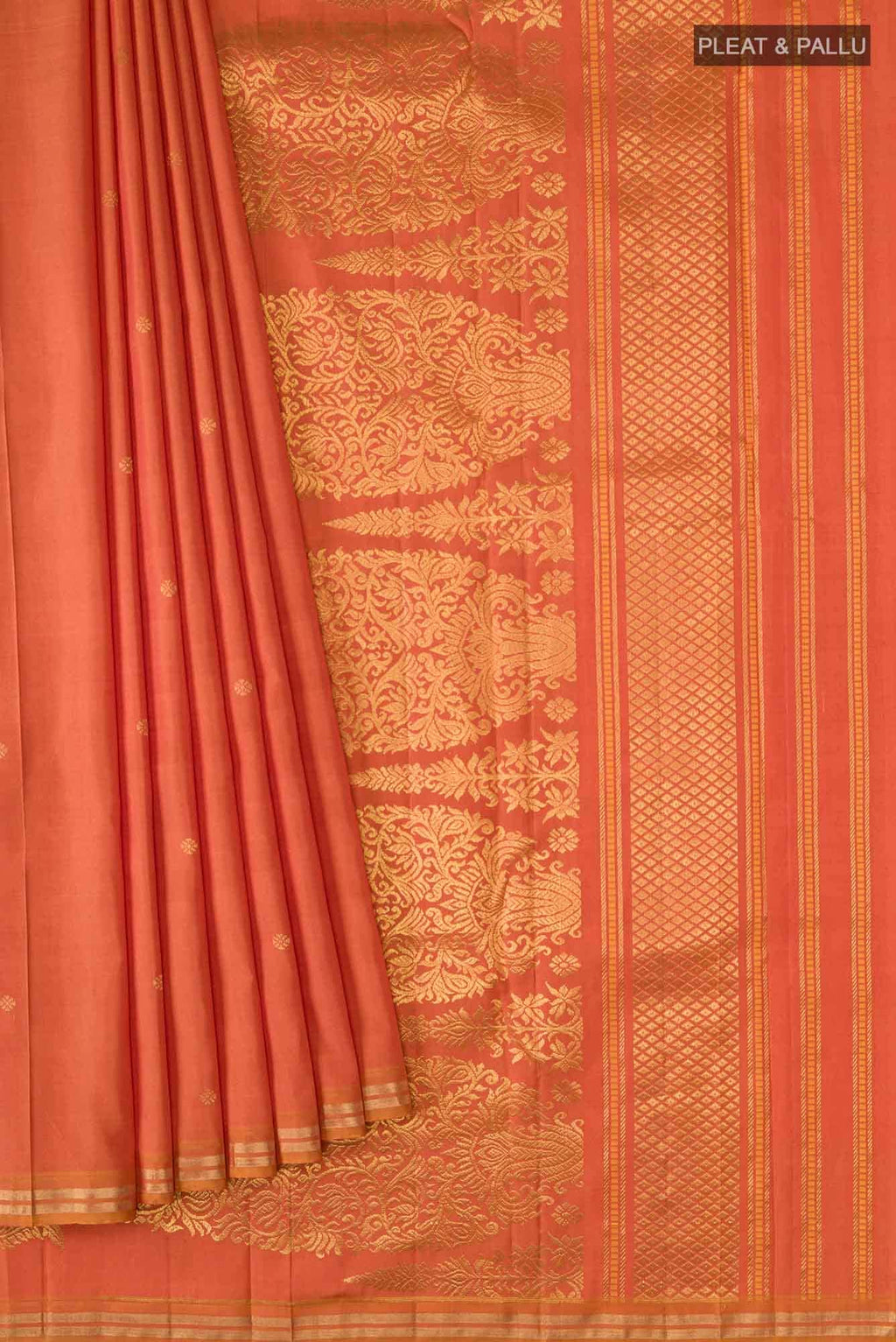 Orange Kanchipuram Silk Saree
