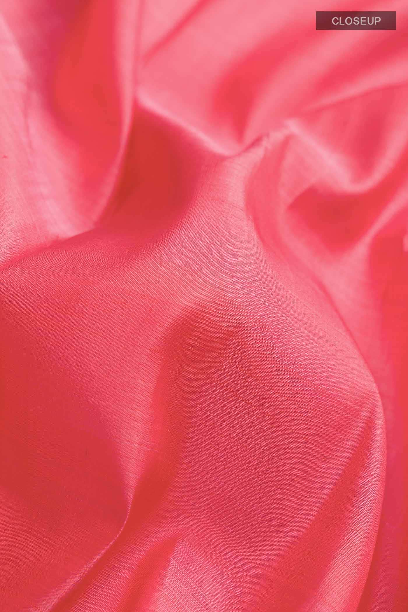 Coral Kanchipuram Silk Saree