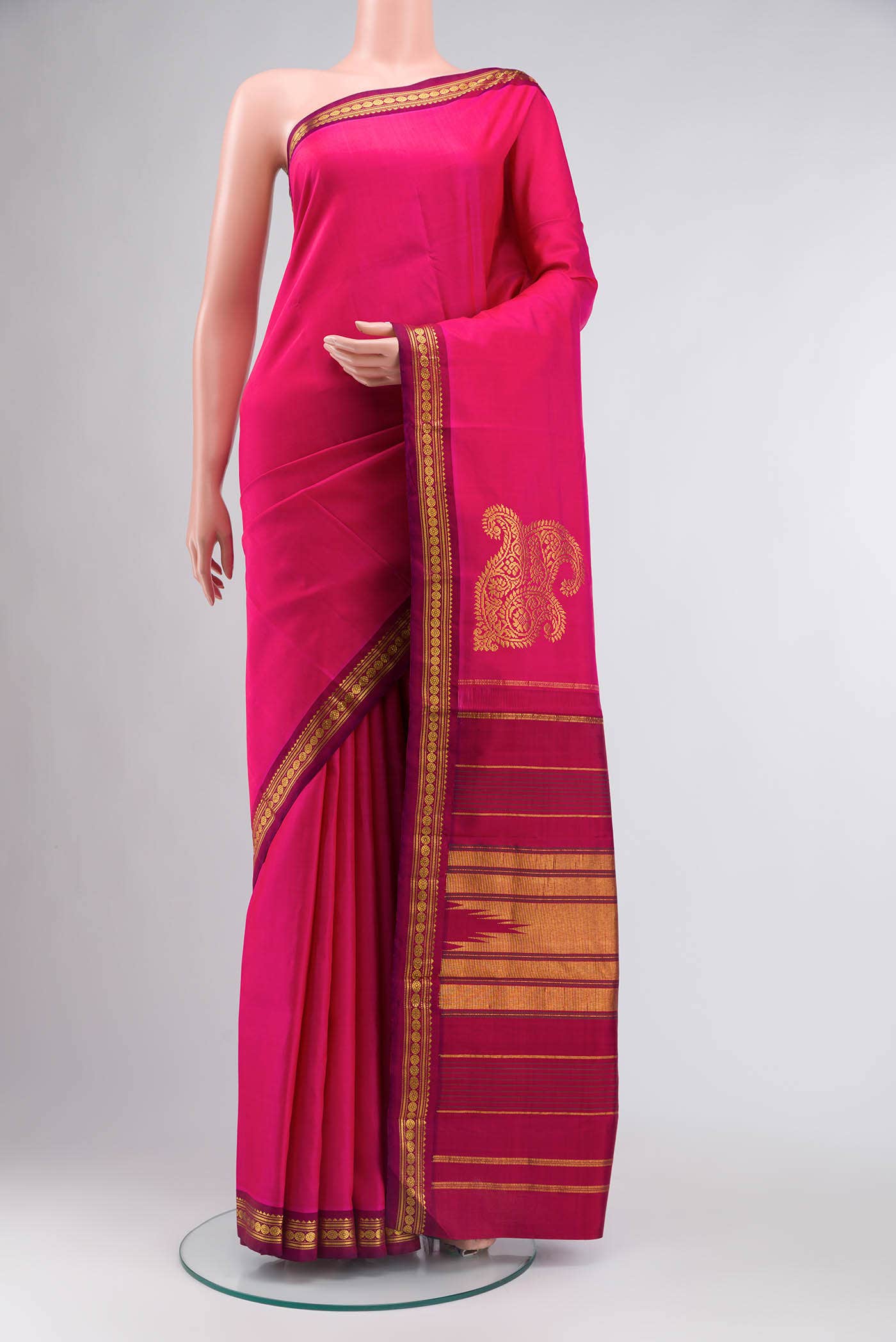 Pink Kanchipuram Silk Saree