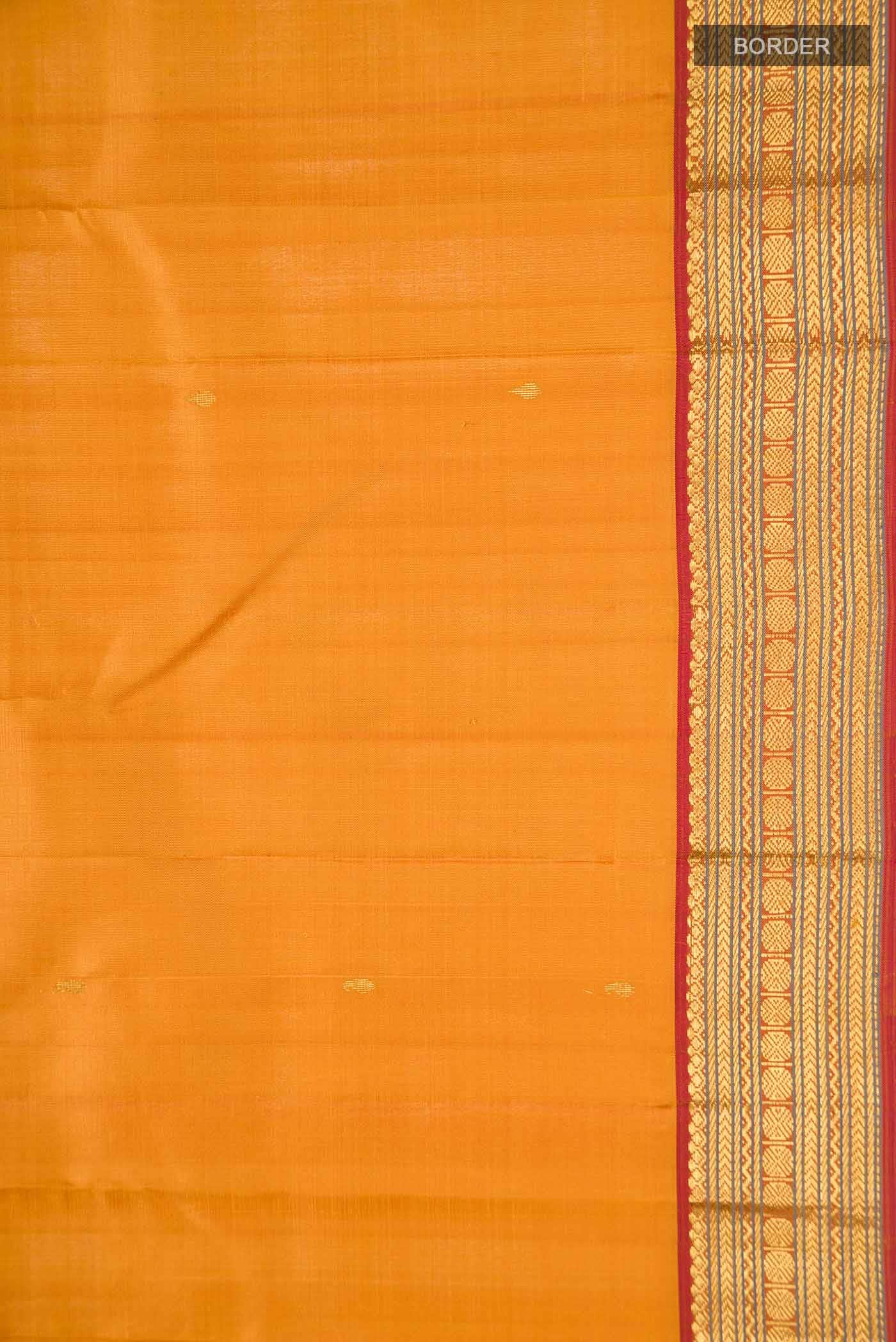 Mustard Kanchipuram Silk Saree