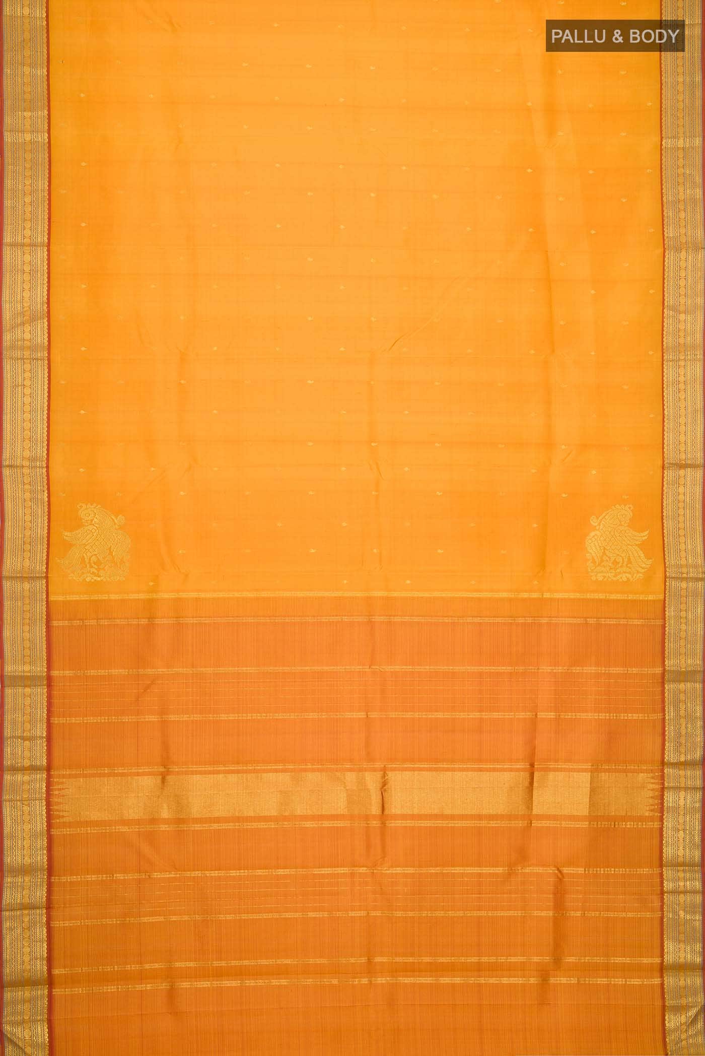 Mustard Kanchipuram Silk Saree