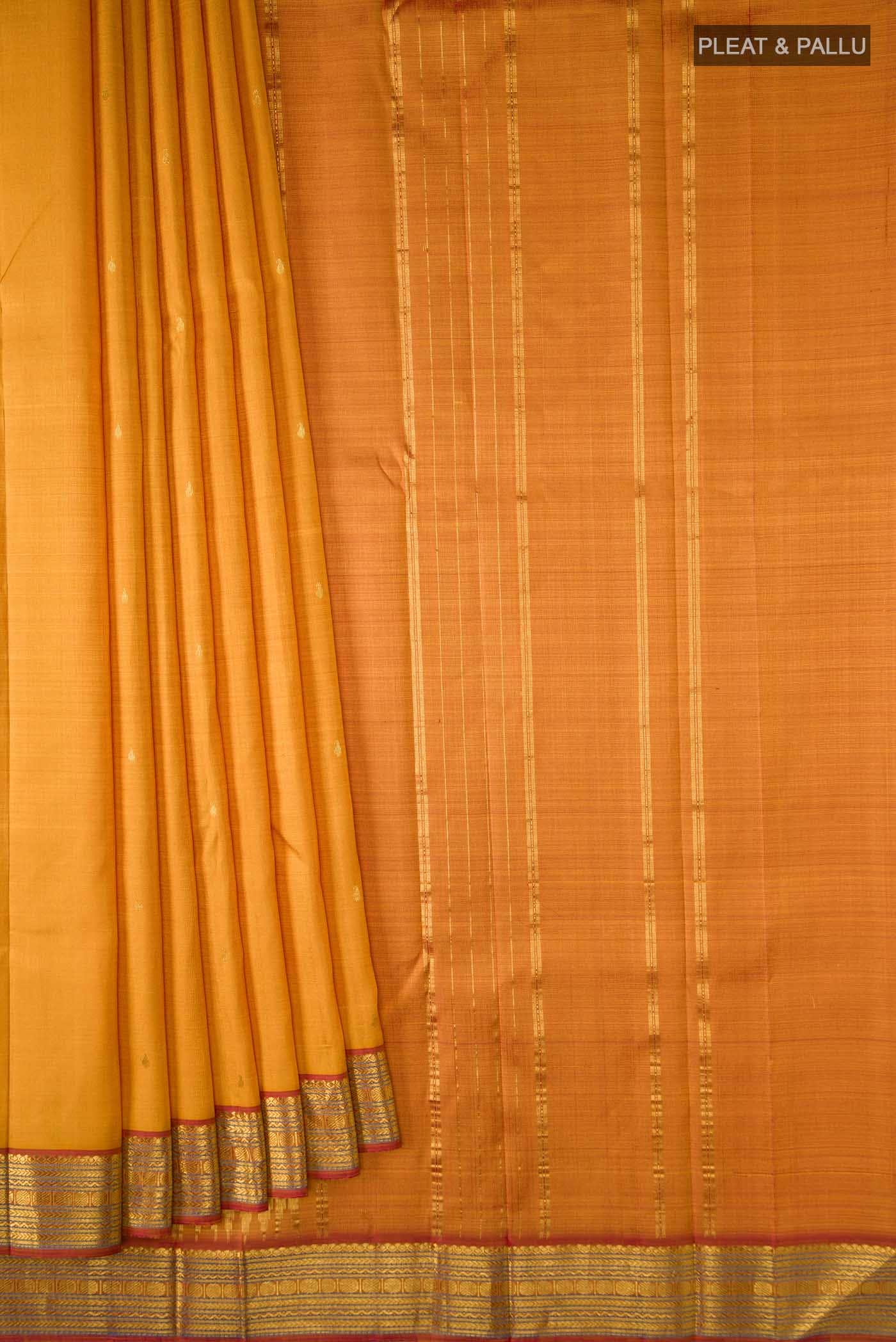Mustard Kanchipuram Silk Saree