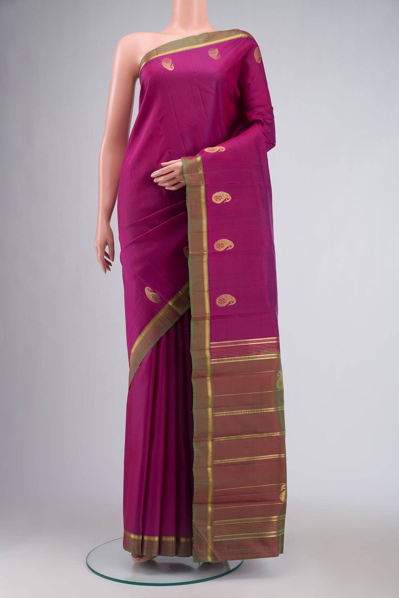 Magenta Kanchipuram Silk Saree