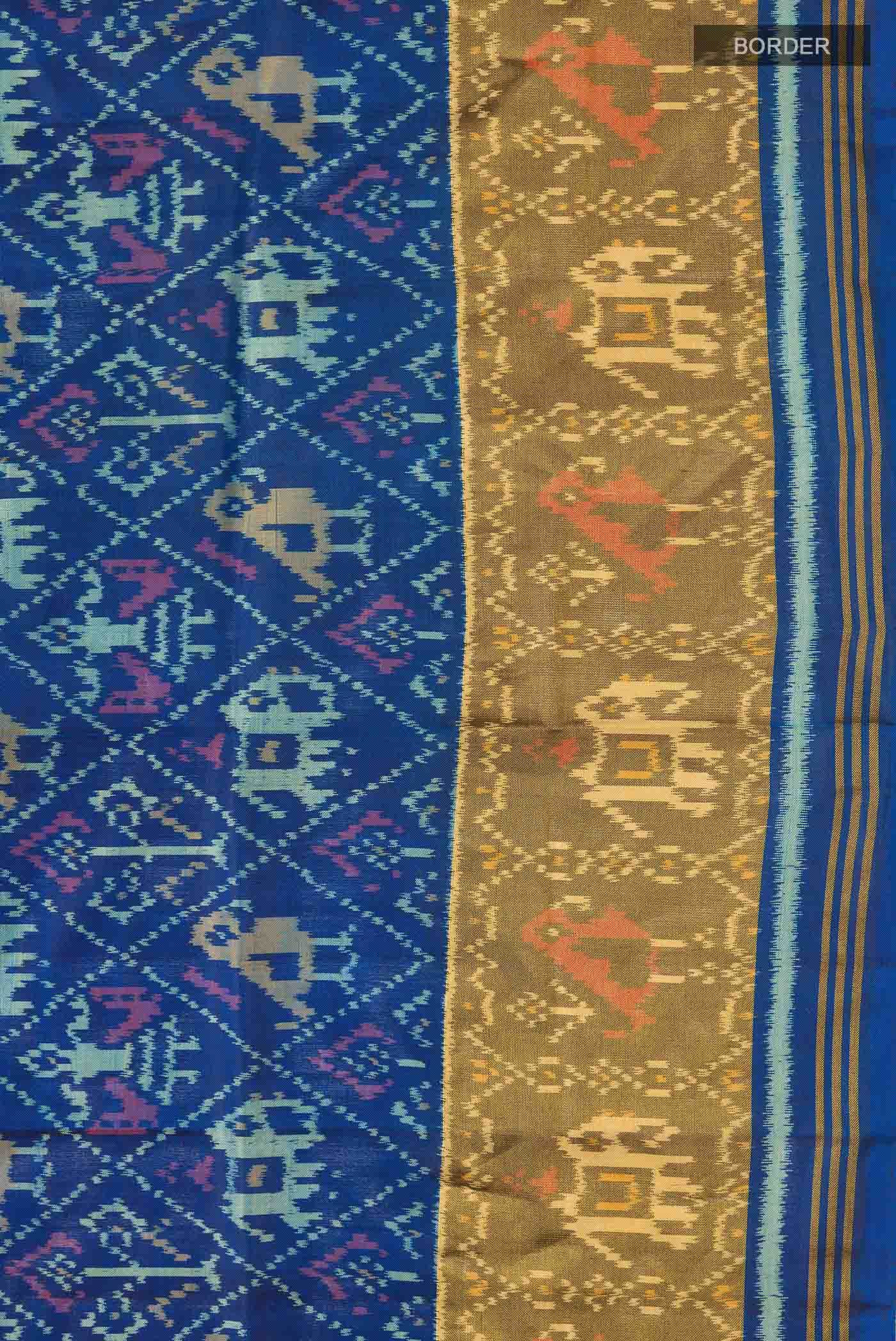 Blue Rajkot Patola Silk Saree