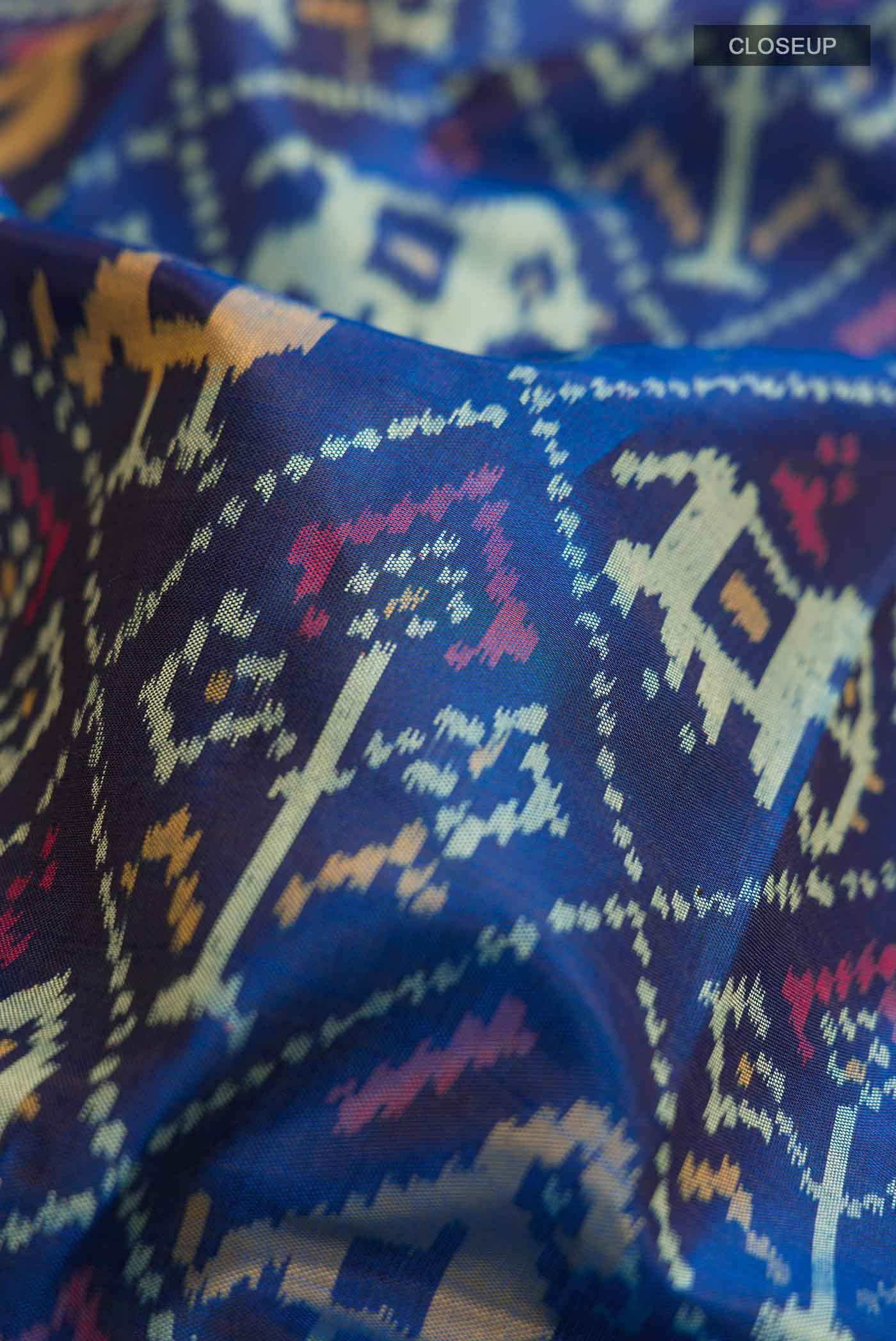 Blue Rajkot Patola Silk Saree