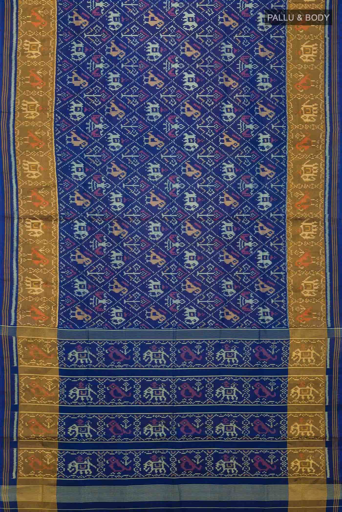 Blue Rajkot Patola Silk Saree