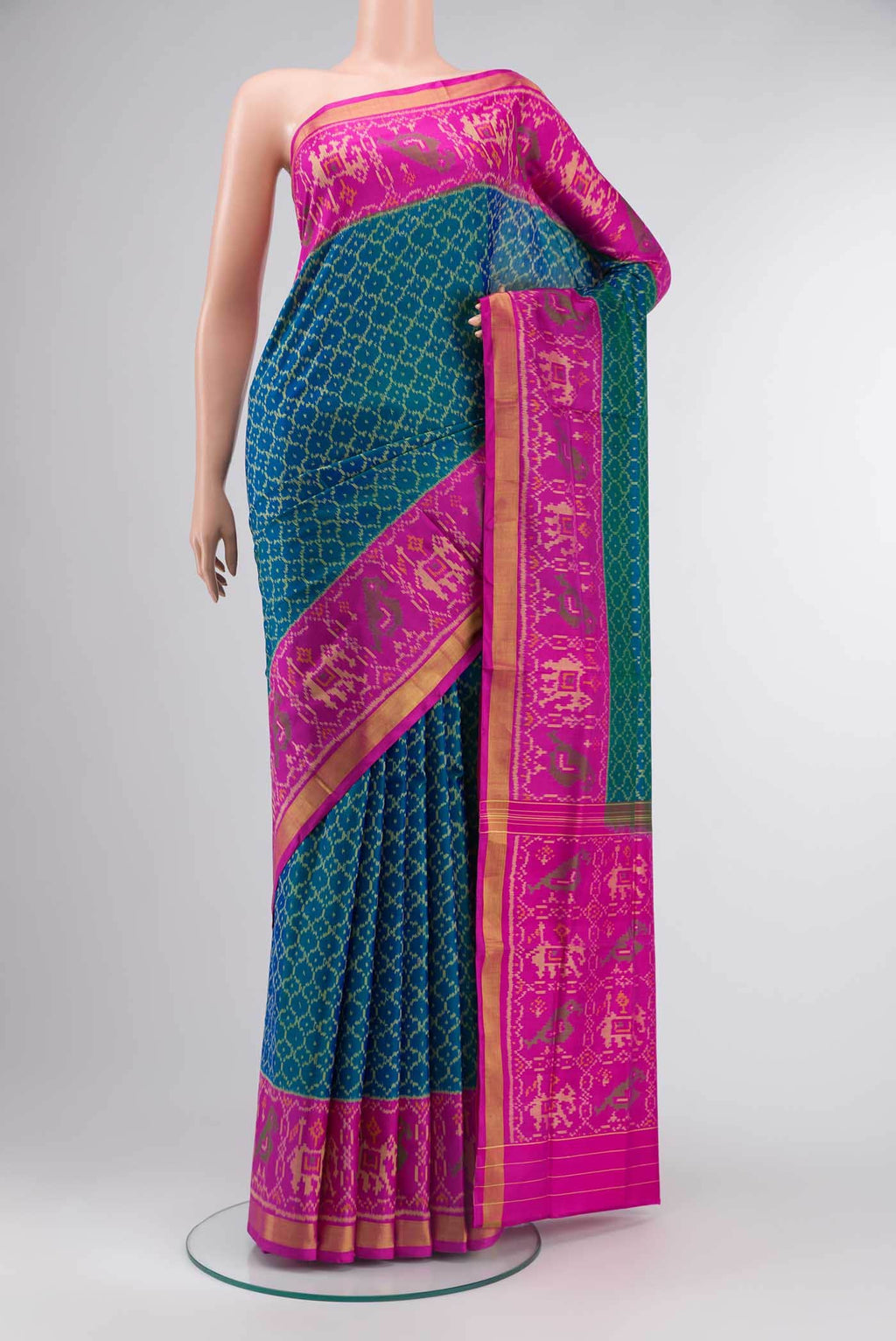 Blue Rajkot Patola Silk Saree