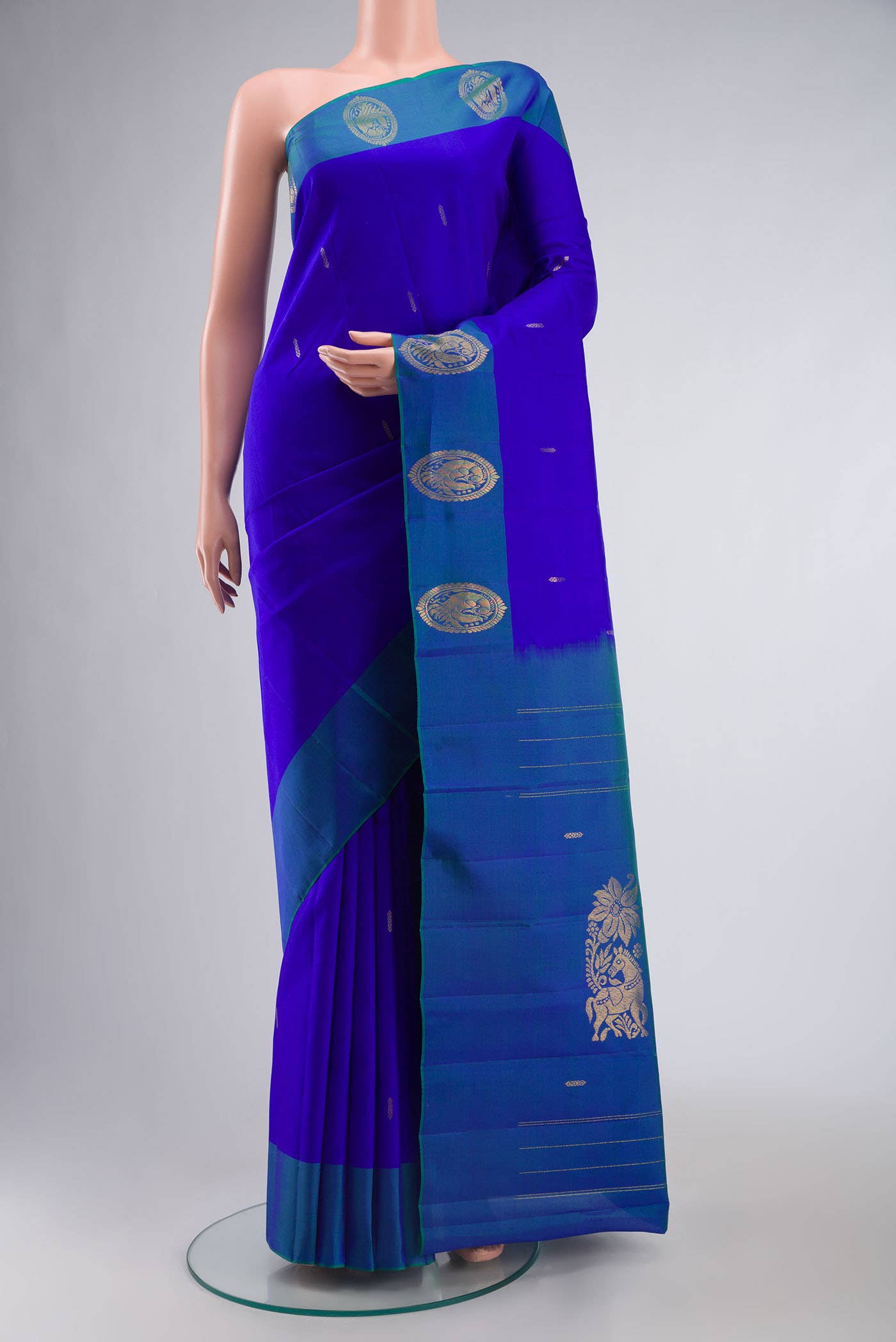 Blue Kanchipuram Silk Saree