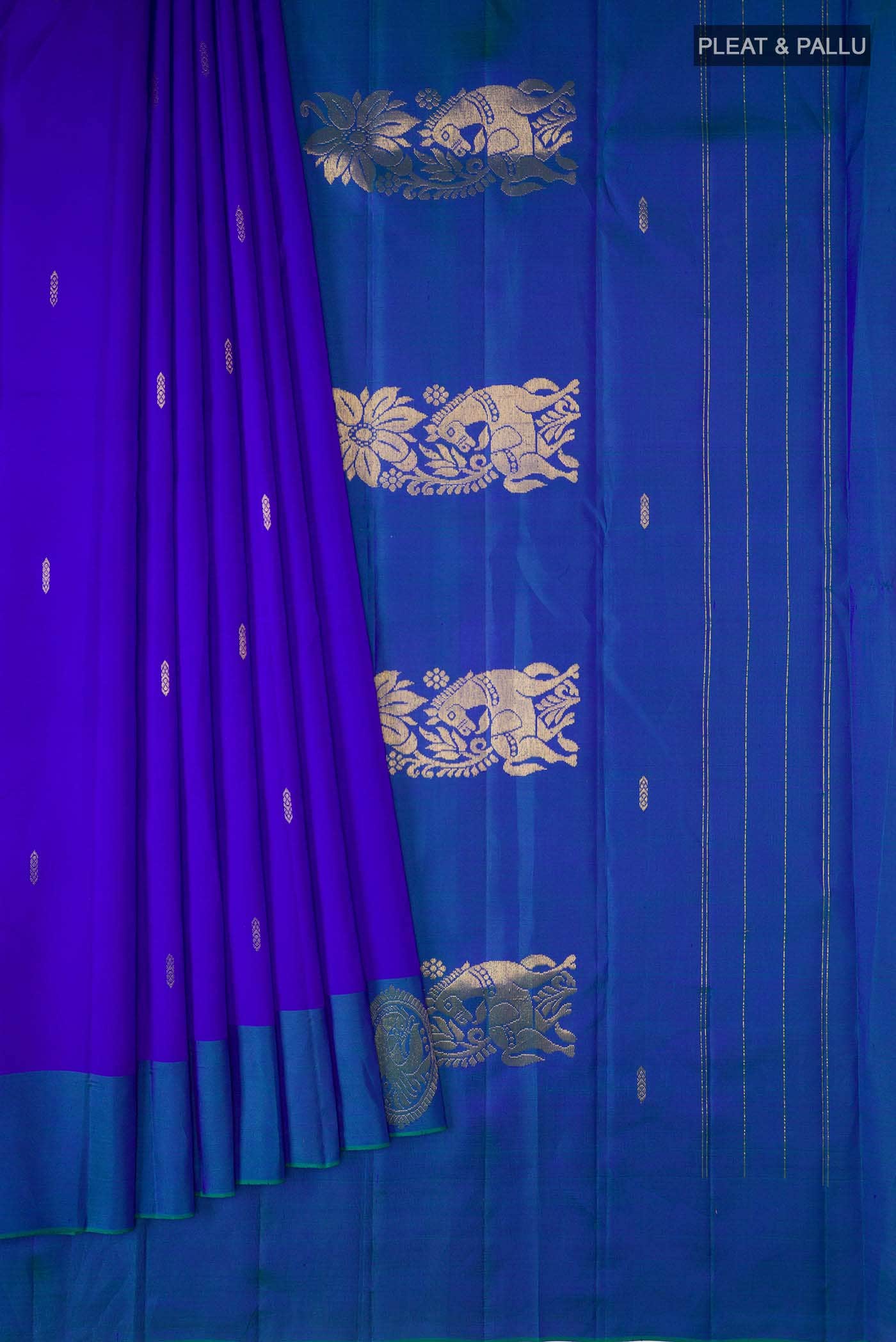 Blue Kanchipuram Silk Saree