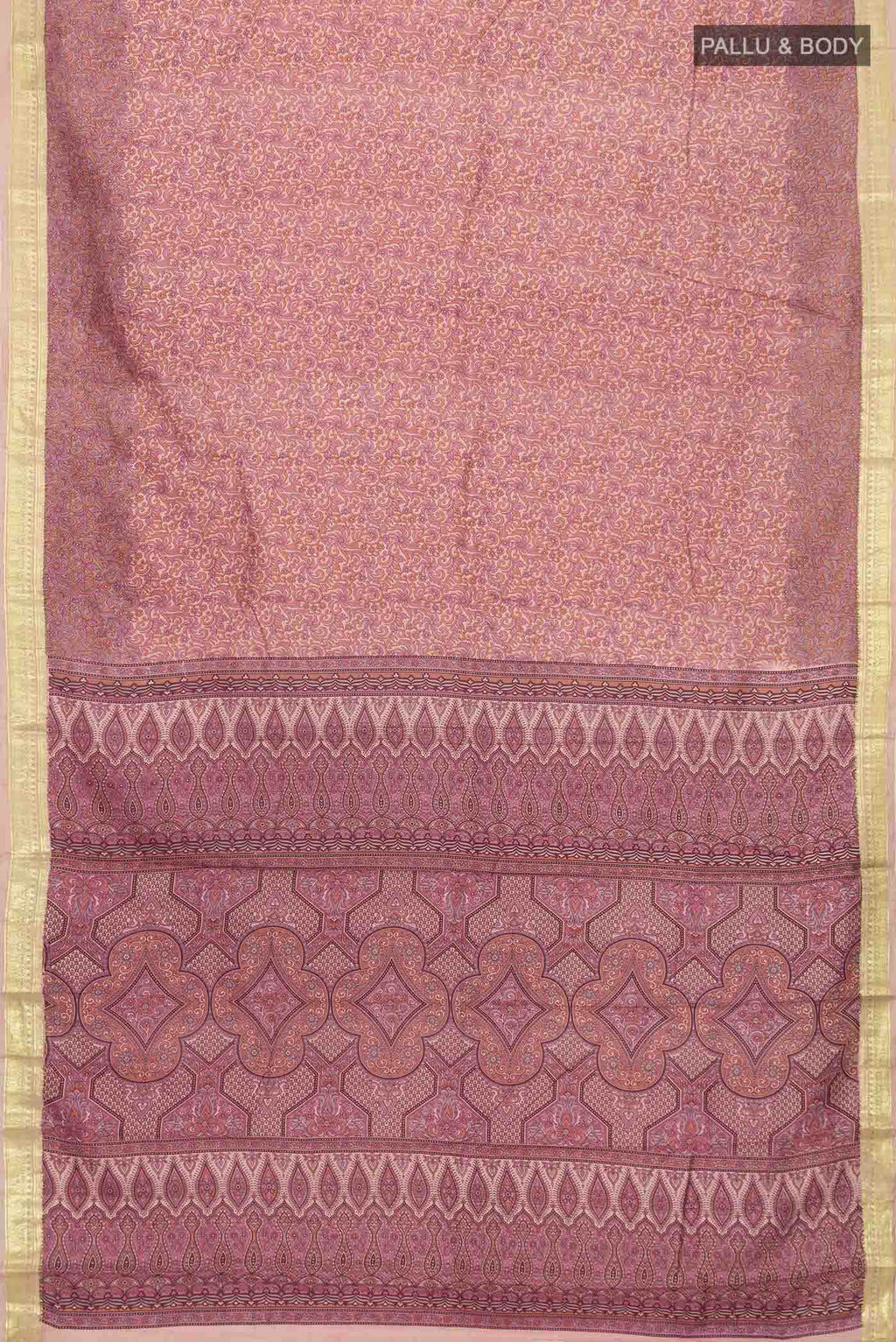 Mauve Printed Silk Saree