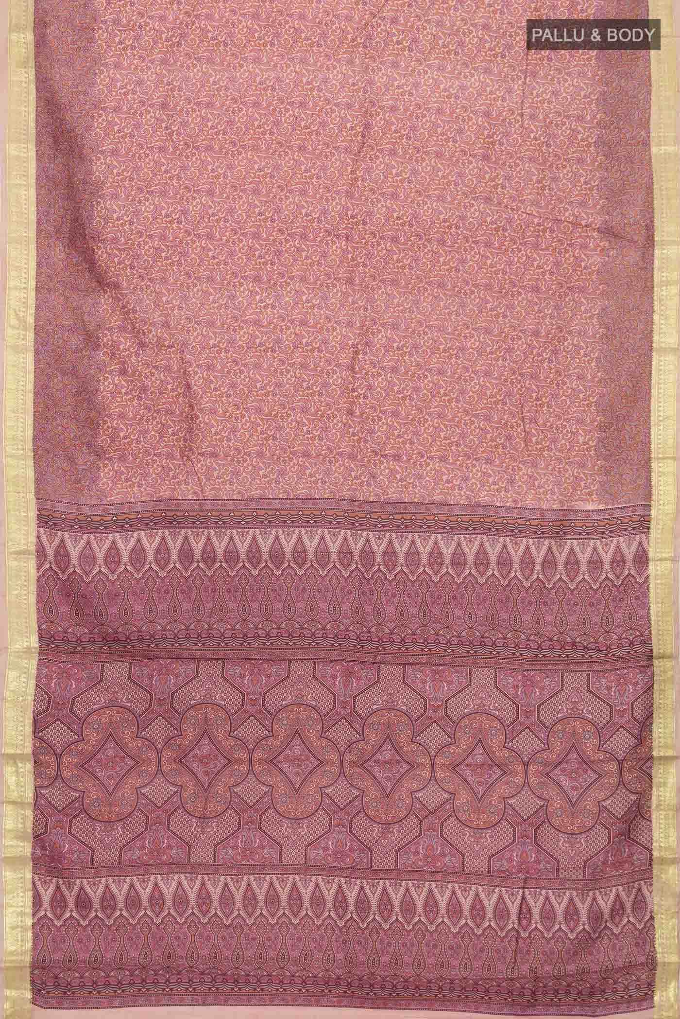 Mauve Printed Silk Saree