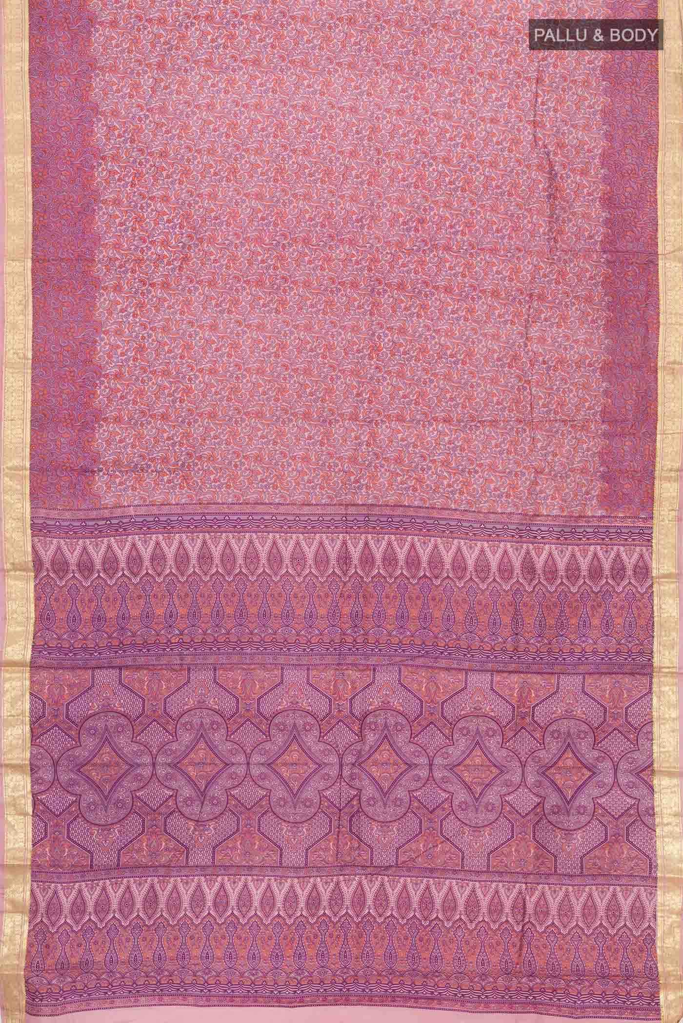 Mauve Printed Silk Saree