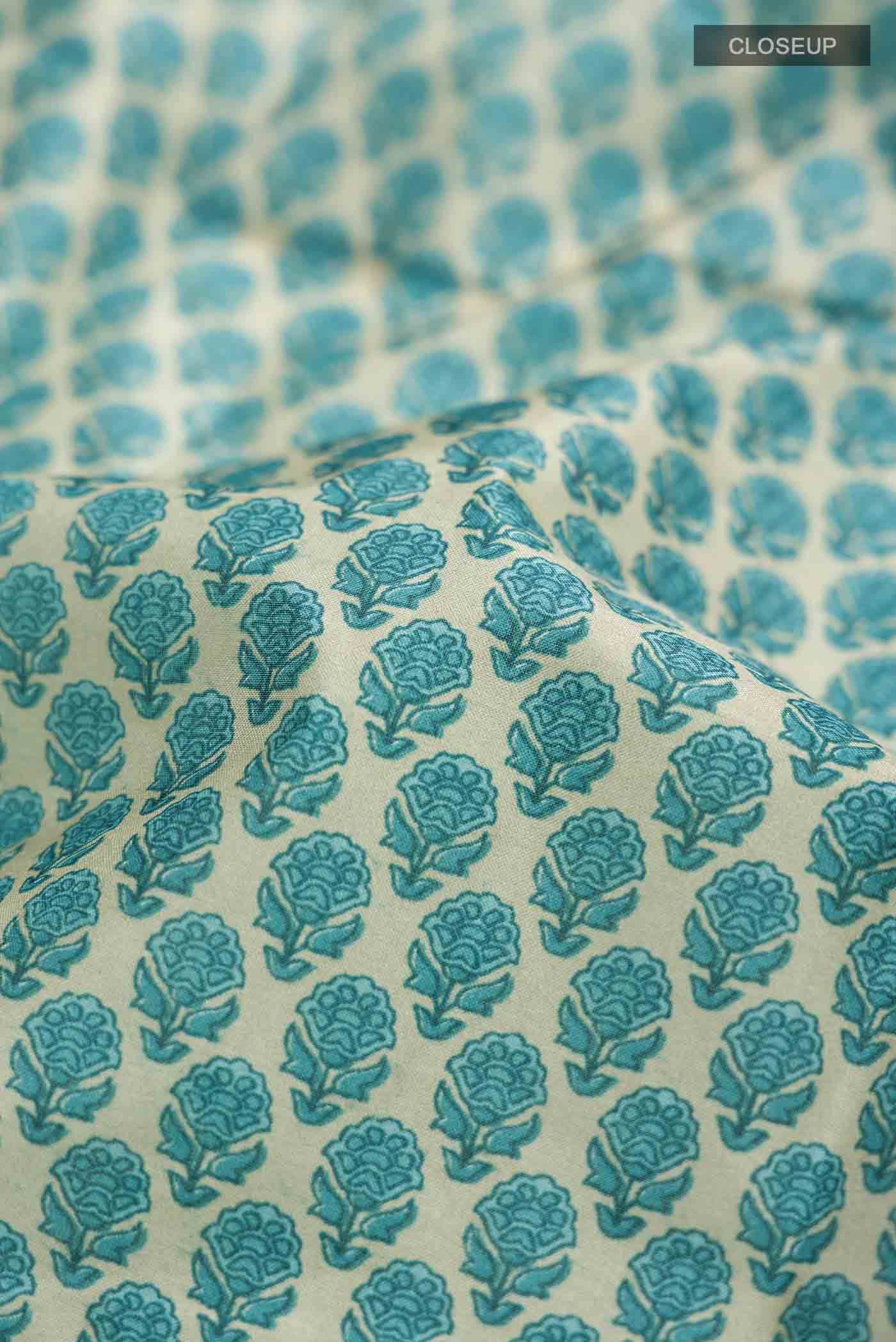 Grey Printed Silk Saree