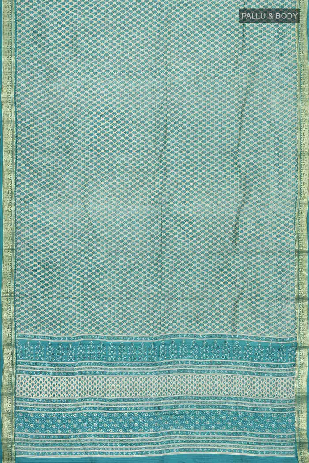 Grey Printed Silk Saree