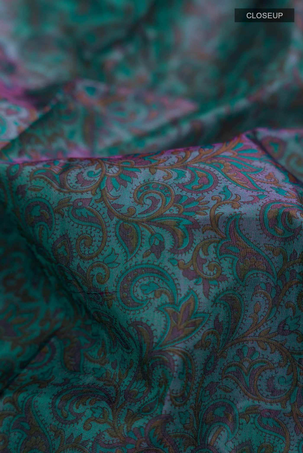 Blue Printed Silk Saree