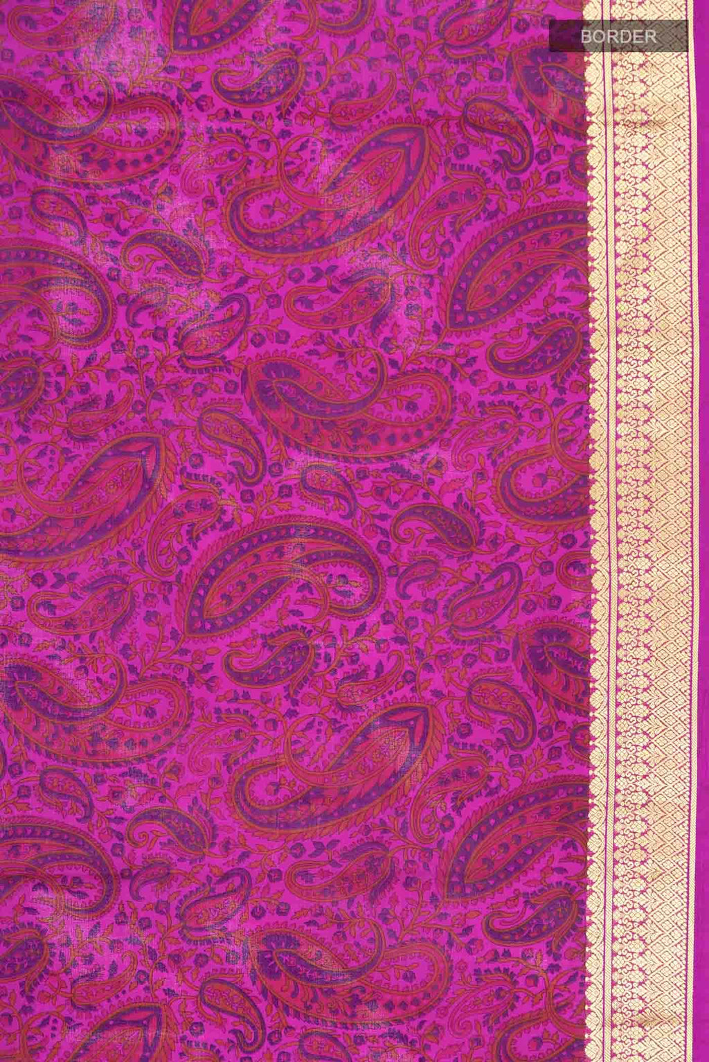 Magenta Printed Silk Saree