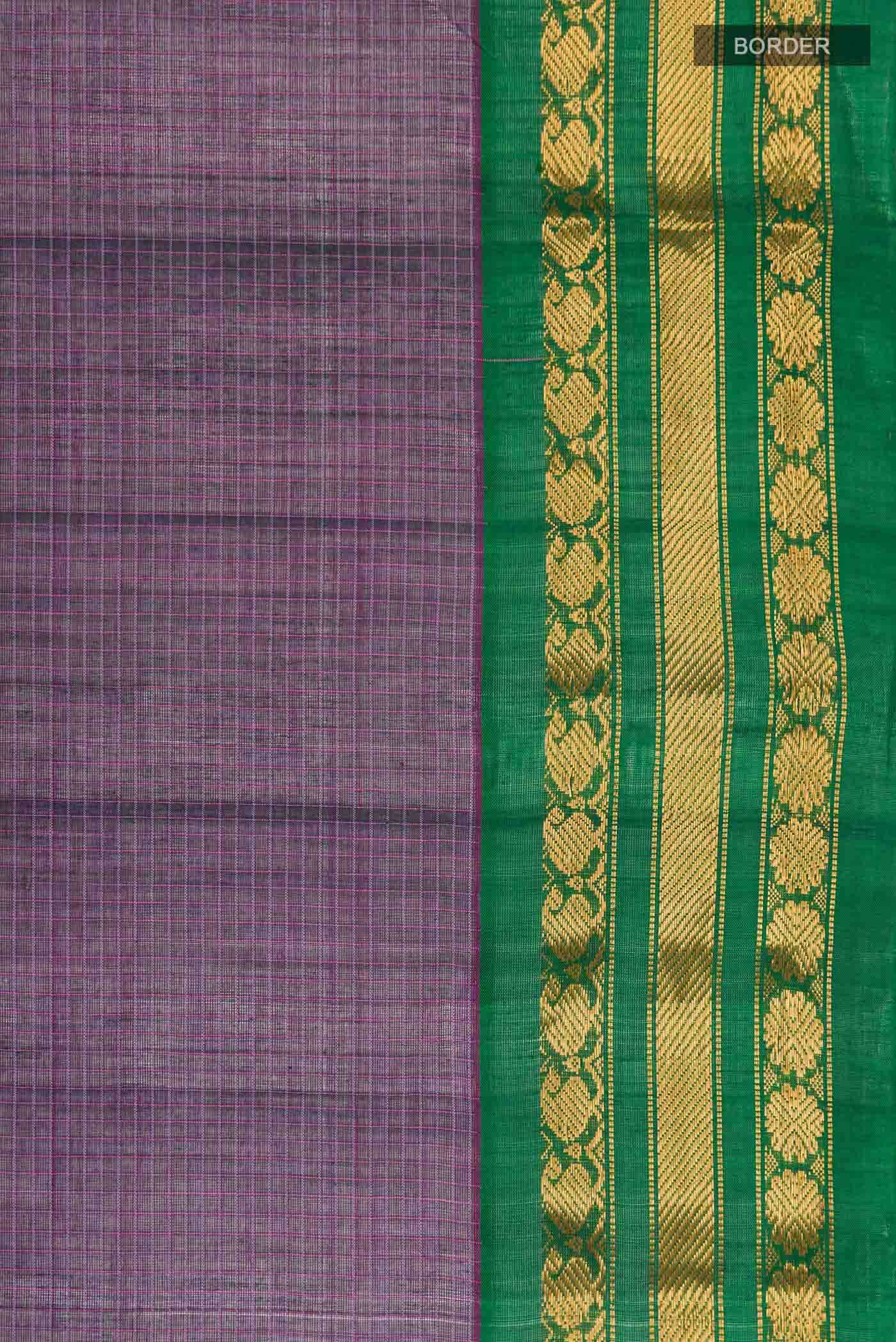 Purple Gadwal cotton Saree